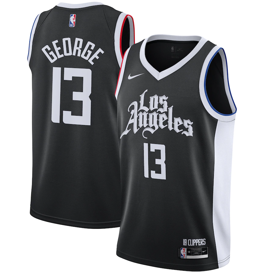 NBA Season 20-21 Men Los Angeles Clippers in Latin Black City #13 GEORGE Jersey High Quality Name and Number Print - leoleo123123