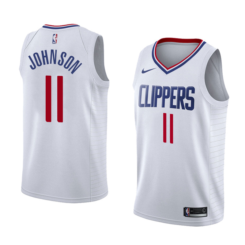 NBA Men Los Angeles Clippers White #11 JOHNSON Jersey High Quality Name and Number Print - leoleo123123