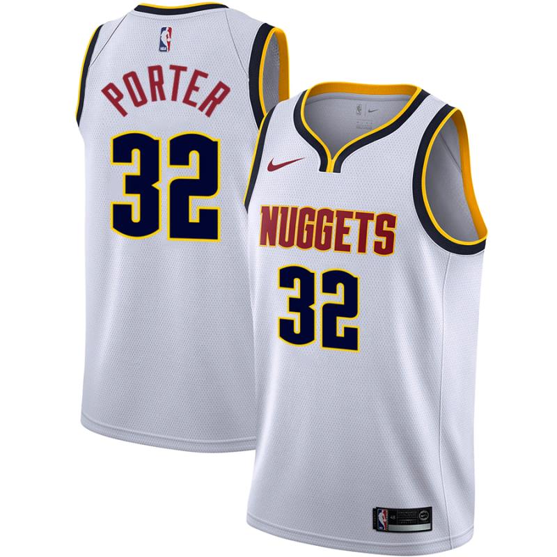 NBA Men Denver Nuggets White #32 PORTER Jersey High Quality Name and Number Print - leoleo123123