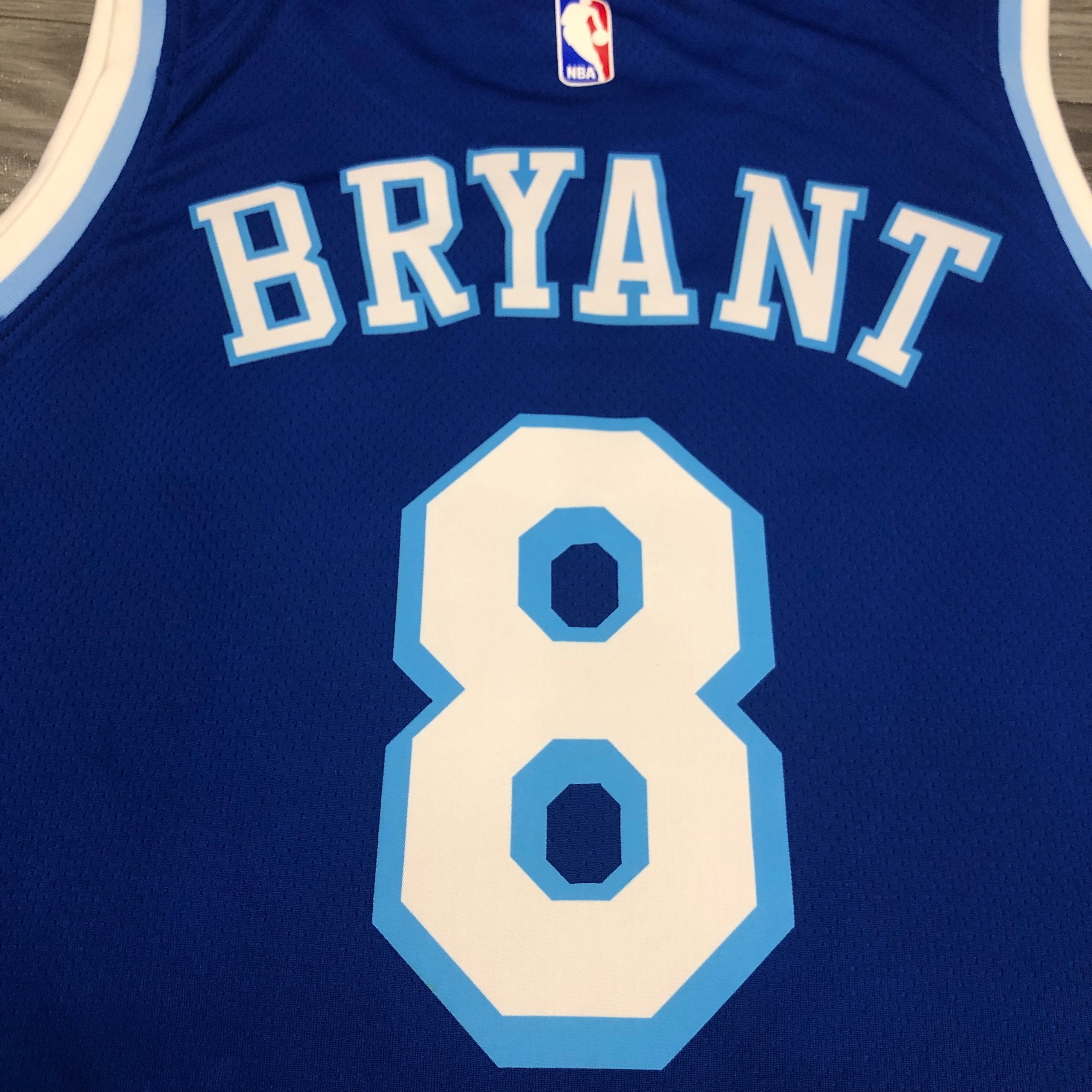 NBA Men Los Angeles Lakers Retro in Latin with Crenshaw #8 BRYANT Blue Round Neck Jersey High Quality Name and Number Print - leoleo123123