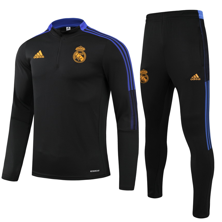 21/22 Real Madrid Kids Black Sweater Tracksuit Thai Quality - leoleo123123