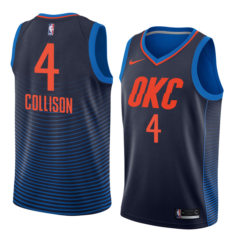 NBA Men Oklahoma City Thunder Dark Blue #4 COLLISONJersey High Quality Name and Number Print - leoleo123123
