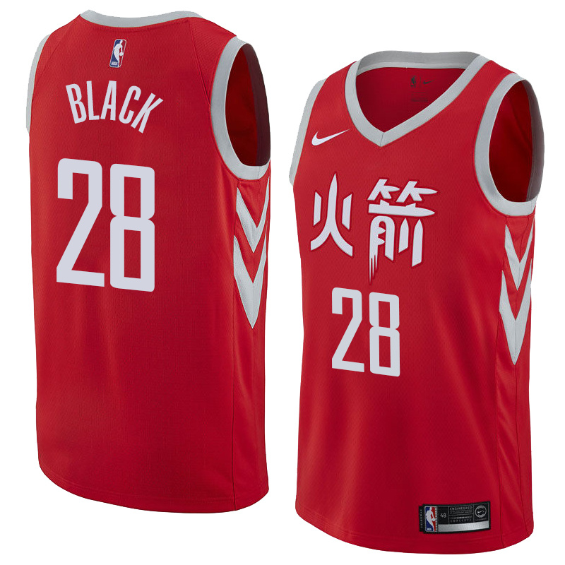 NBA Men Houston Rockets Red Jersey Chinese Version #28 BLACK High Quality Name and Number Print - leoleo123123