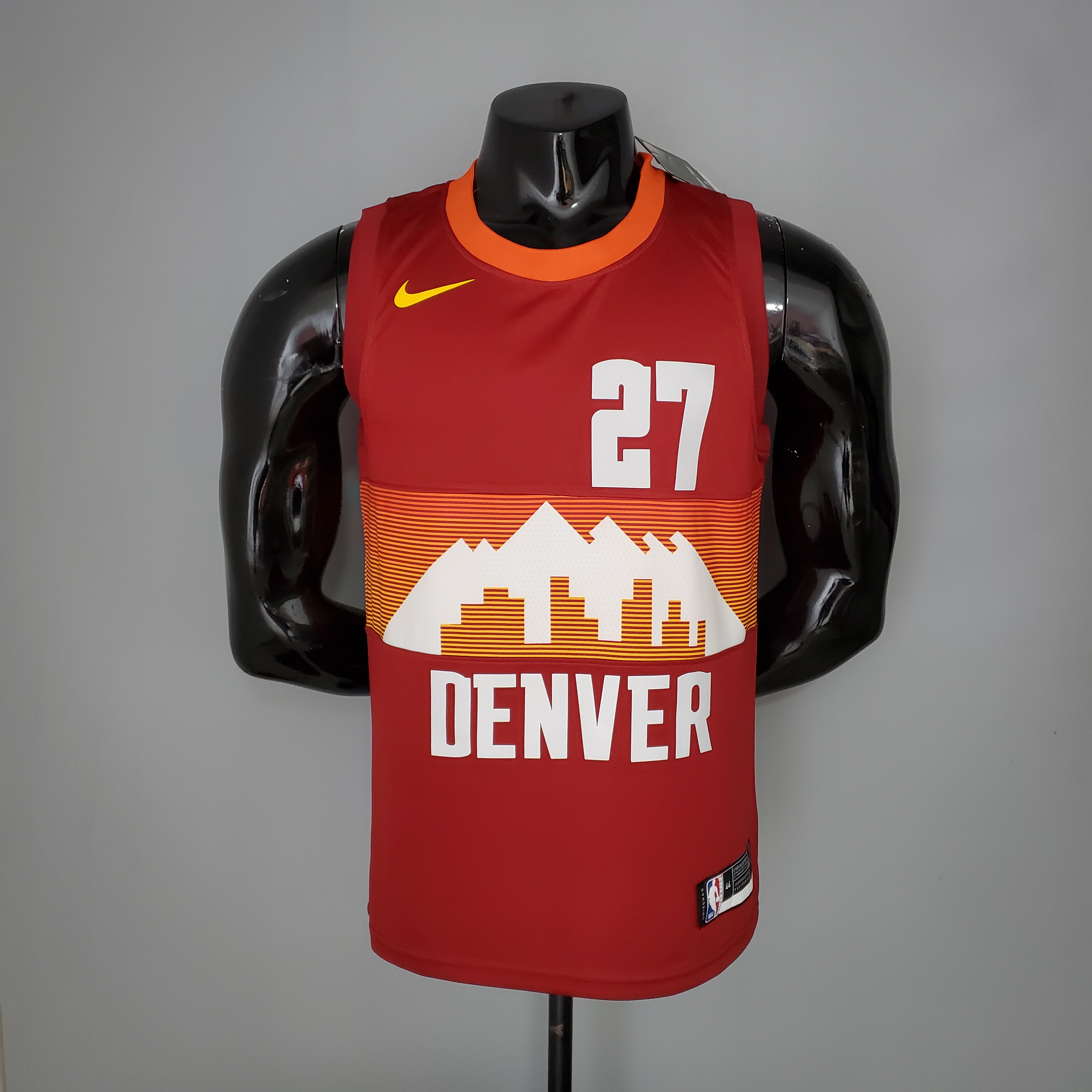 NBA Men Season 2021 Denver Nuggets Red and Orange #27 MURRAY Jersey High Quality Name and Number Print - leoleo123123