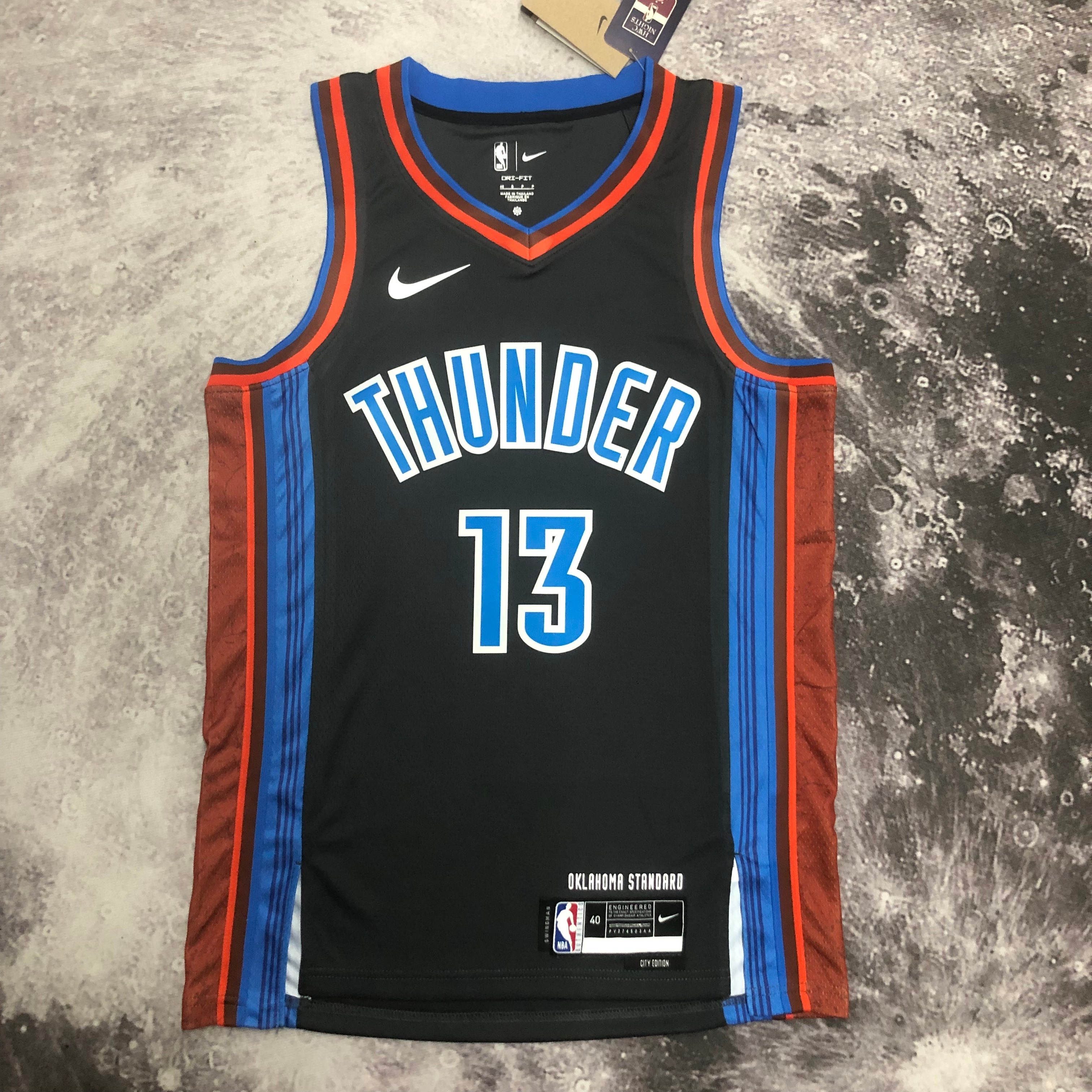 NBA New Season 2023 Men Oklahoma City Thunder Black #13 GEORGE Jersey High Quality Name and Number Print - leoleo123123