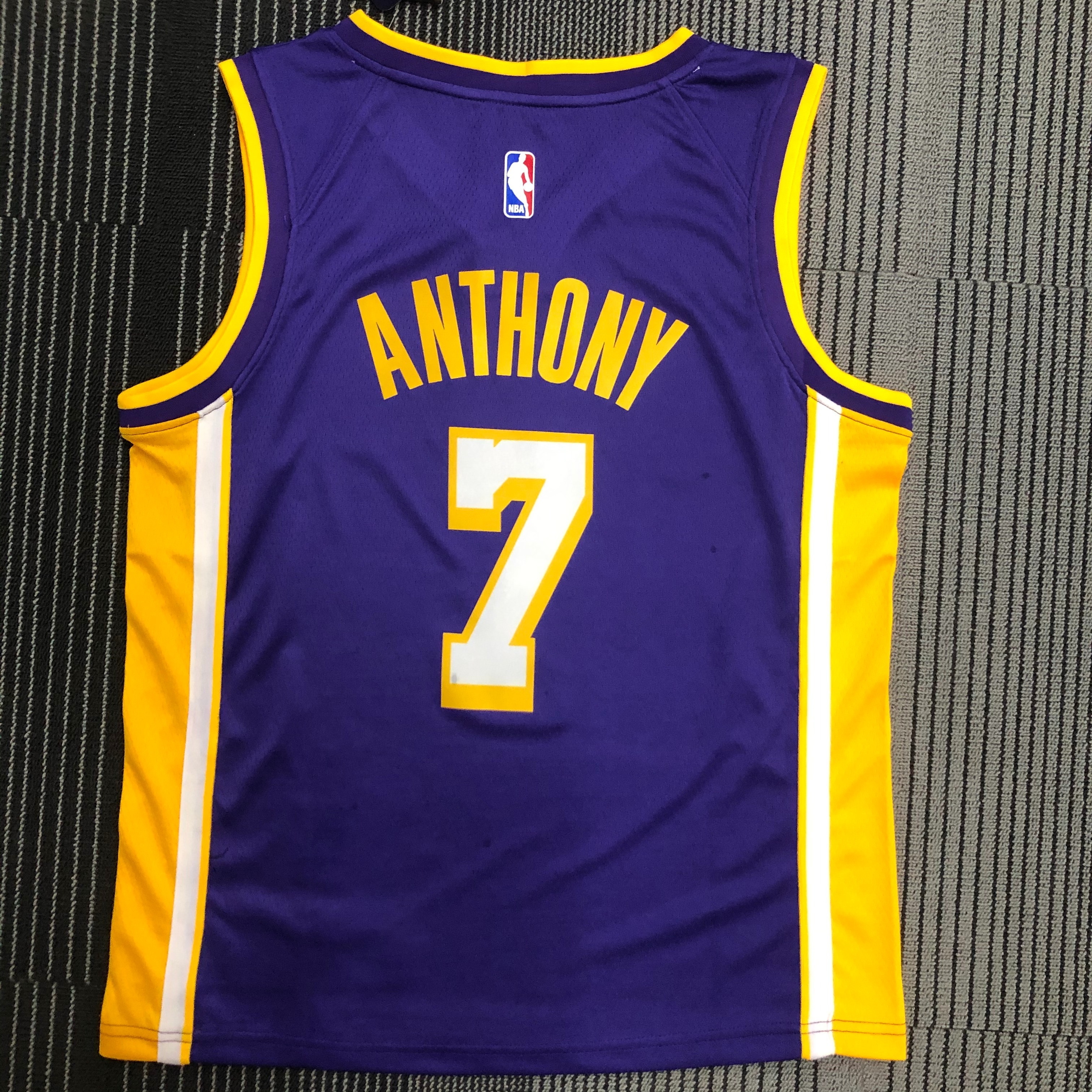 NBA Men Los Angeles Lakers Purple #7 ANTHONY V-neck Jersey High Quality Name and Number Print - leoleo123123