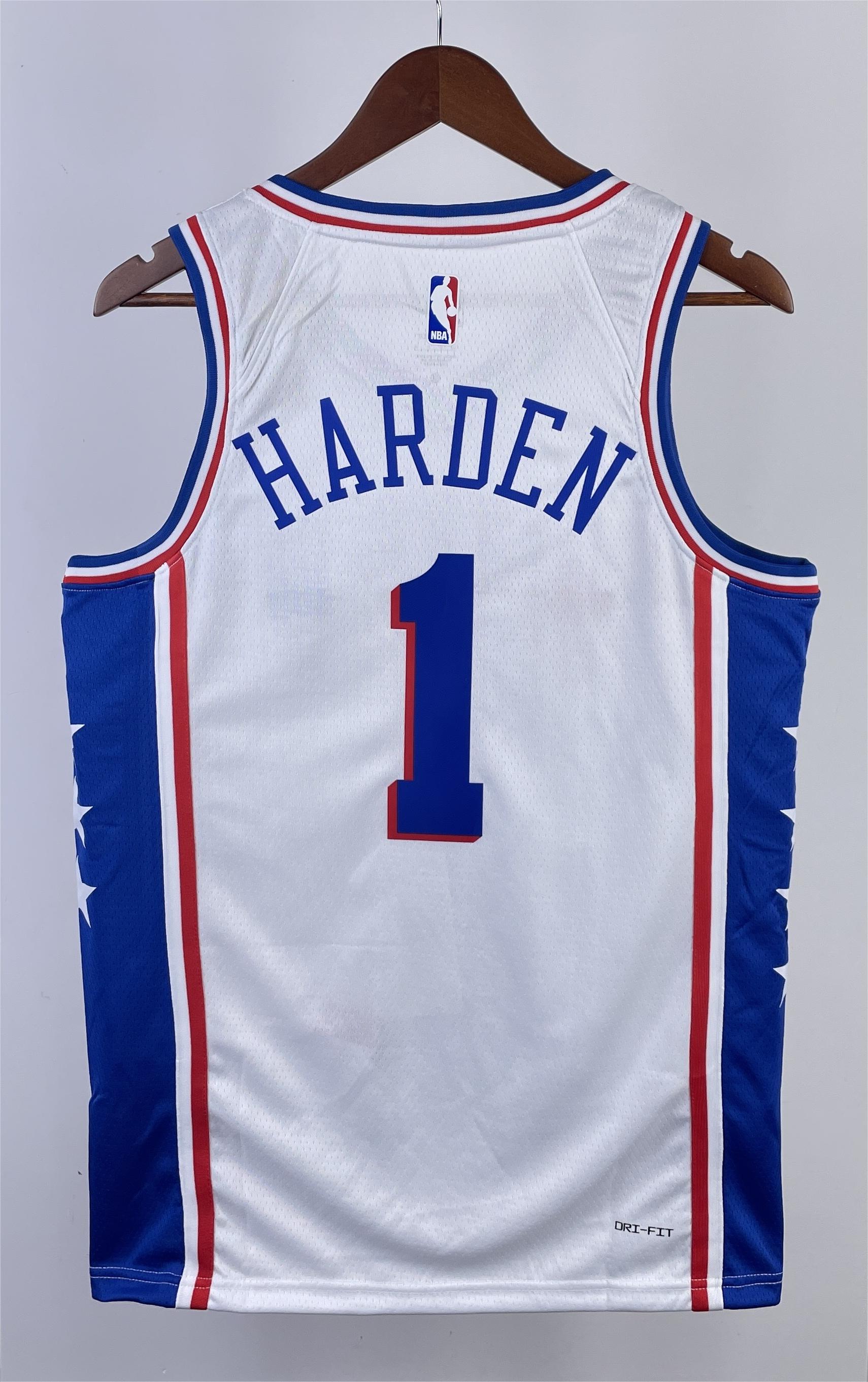 NBA Men 2023 Philadelphia 76ers White #1 HARDEN Swingman Jersey - leoleo123123