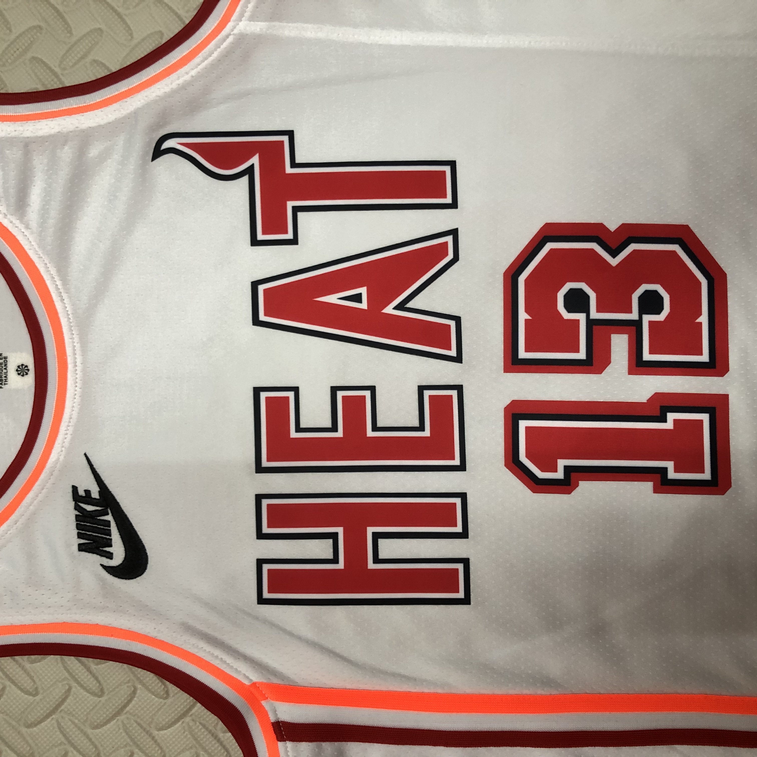 NBA Men Season 2023 Miami Heat White Retro #13 ADEBAYO Jersey High Quality Name and Number Print - leoleo123123