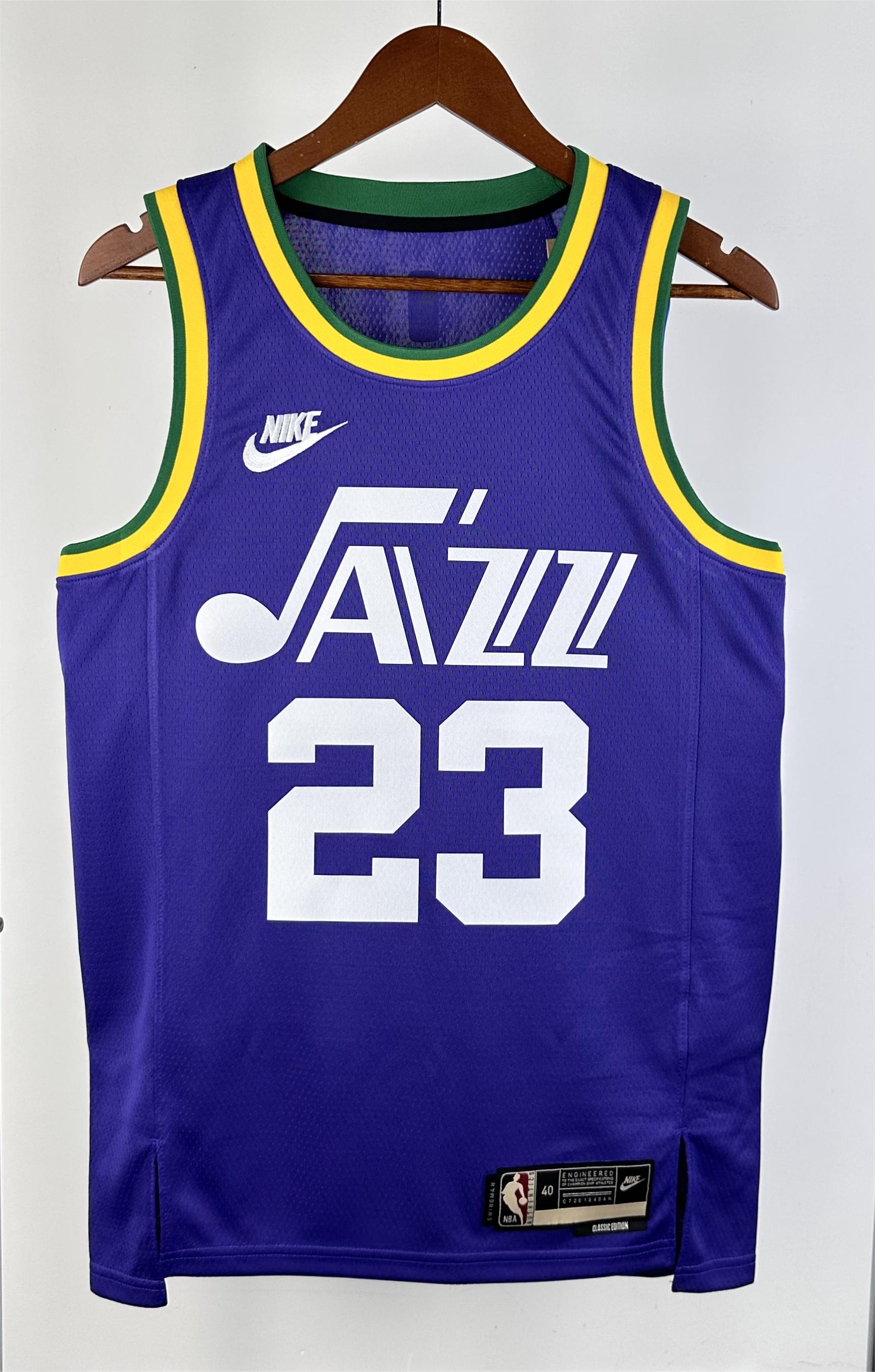 NBA 2024 Men Utah Jazz Purple #23 MARKKANEN Jersey High Quality Name and Number Print - leoleo123123