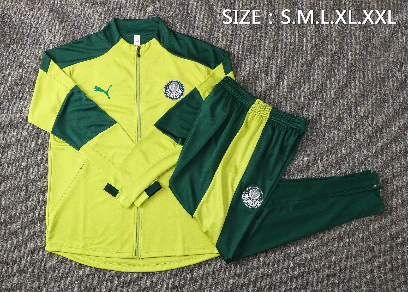 21-22 Palmeiras Yellow Jacket Tracksuit Thai Quality - leoleo123123