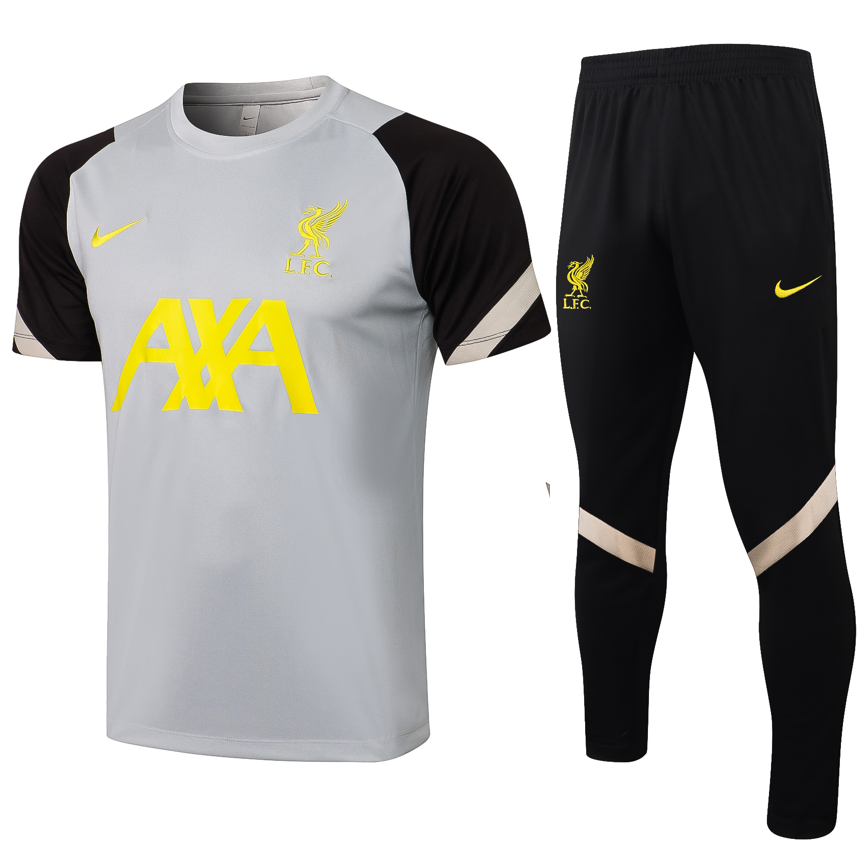 21-22 Liverpool Grey Training Tracksuit Thai Quality---Jersey and Long Pant - leoleo123123