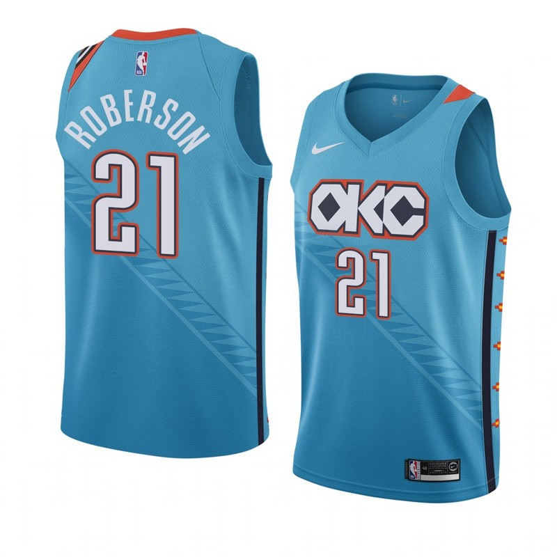 NBA Men Oklahoma City Thunder Light Blue #21 ROBERSON Jersey High Quality Name and Number Print - leoleo123123