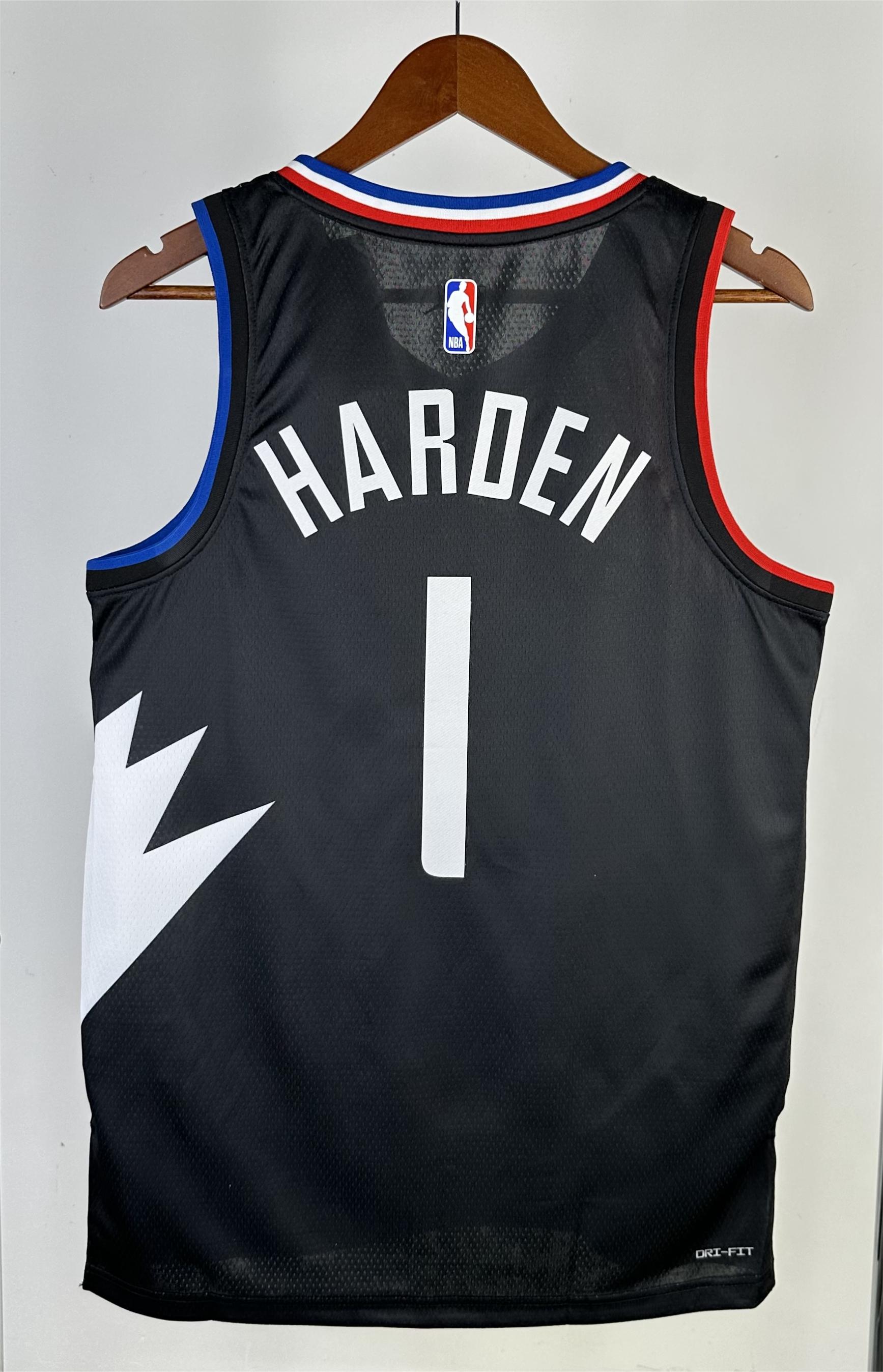 NBA Men 2023 Los Angeles Clippers Black with Jordan Logo #1 HARDEN Jersey High Quality Name and Number Print - leoleo123123