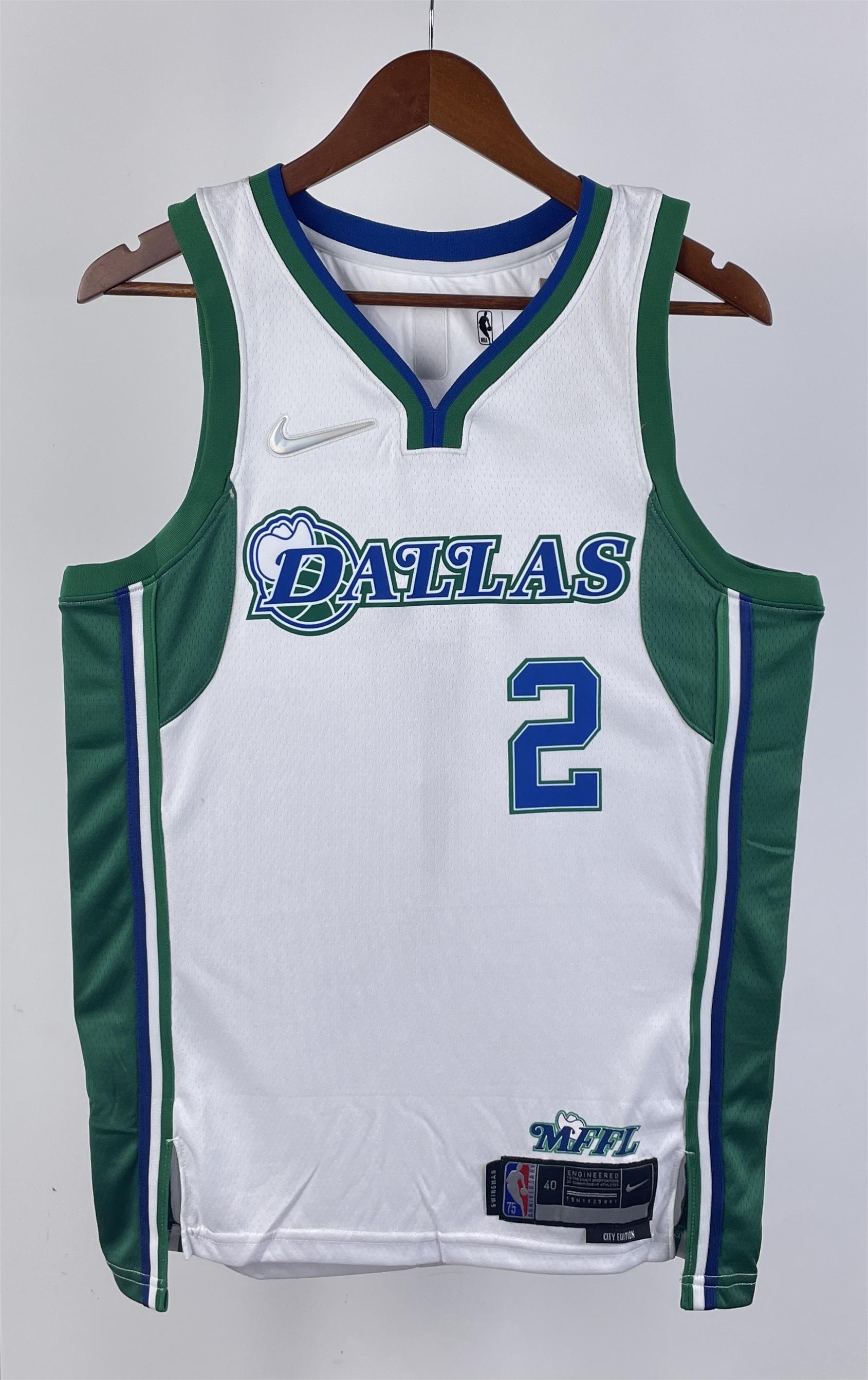 NBA Men 75th Anniversary Season 2022 Dallas Mavericks White #2 IRVING Jersey High Quality Name and Number Print - leoleo123123