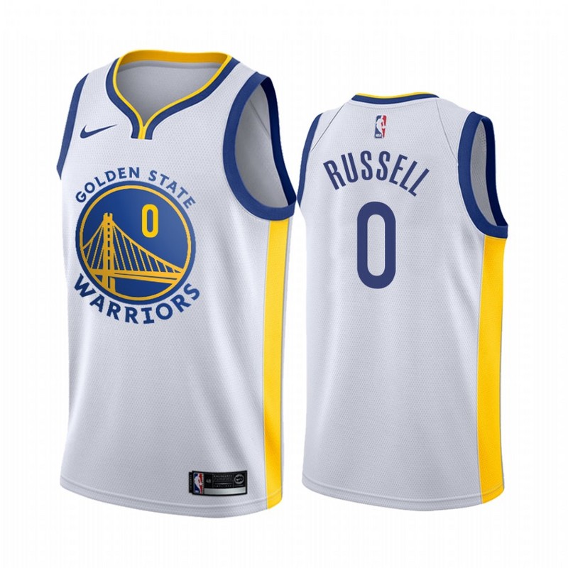 NBA Men Golden State Warriors 19-20 Season White #0 RUSSELL Jersey High Quality Name and Number Print - leoleo123123
