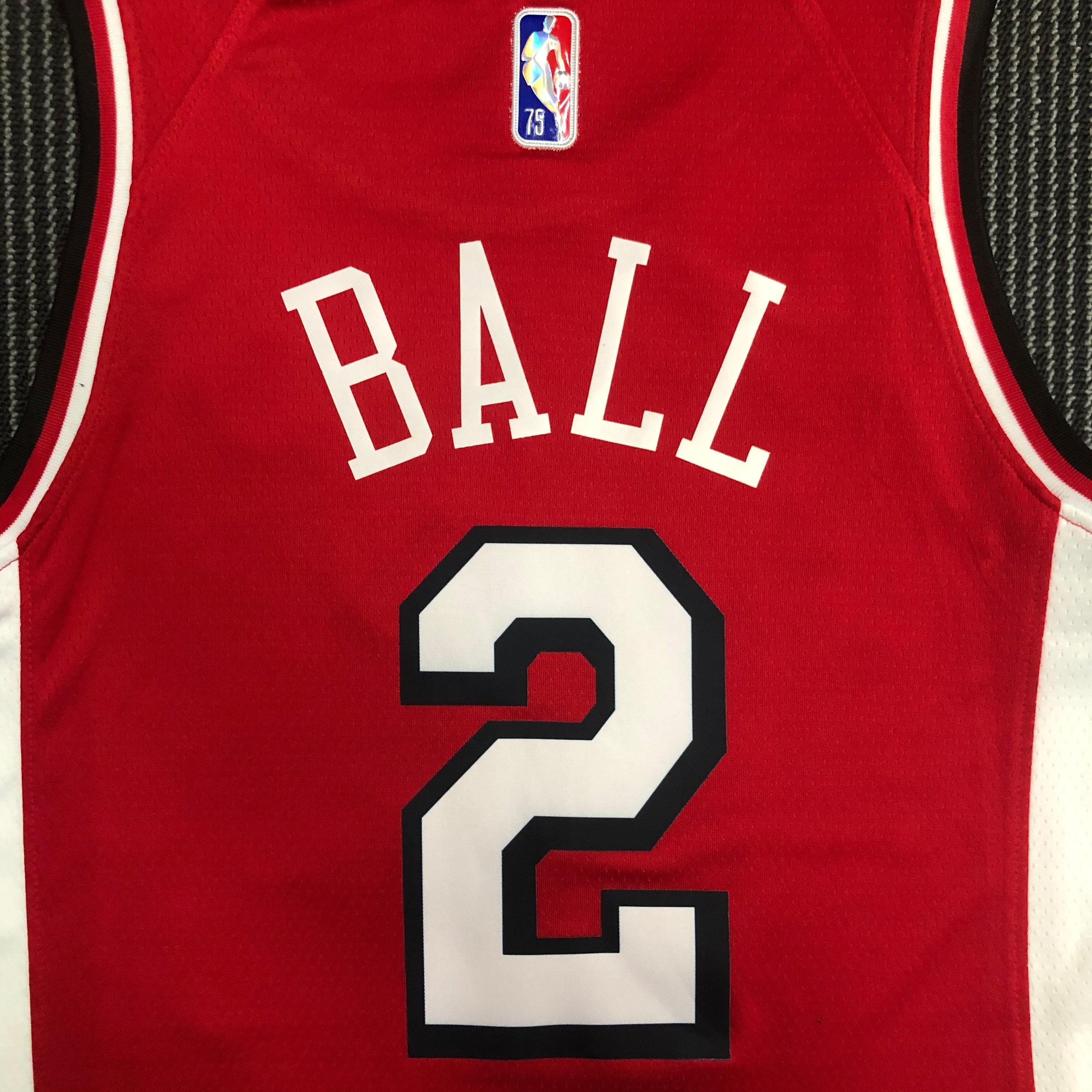 NBA Men 75th Anniversary Season 2022 Chicago Bulls Red #2 BALL Jersey High Quality Name and Number Print - leoleo123123