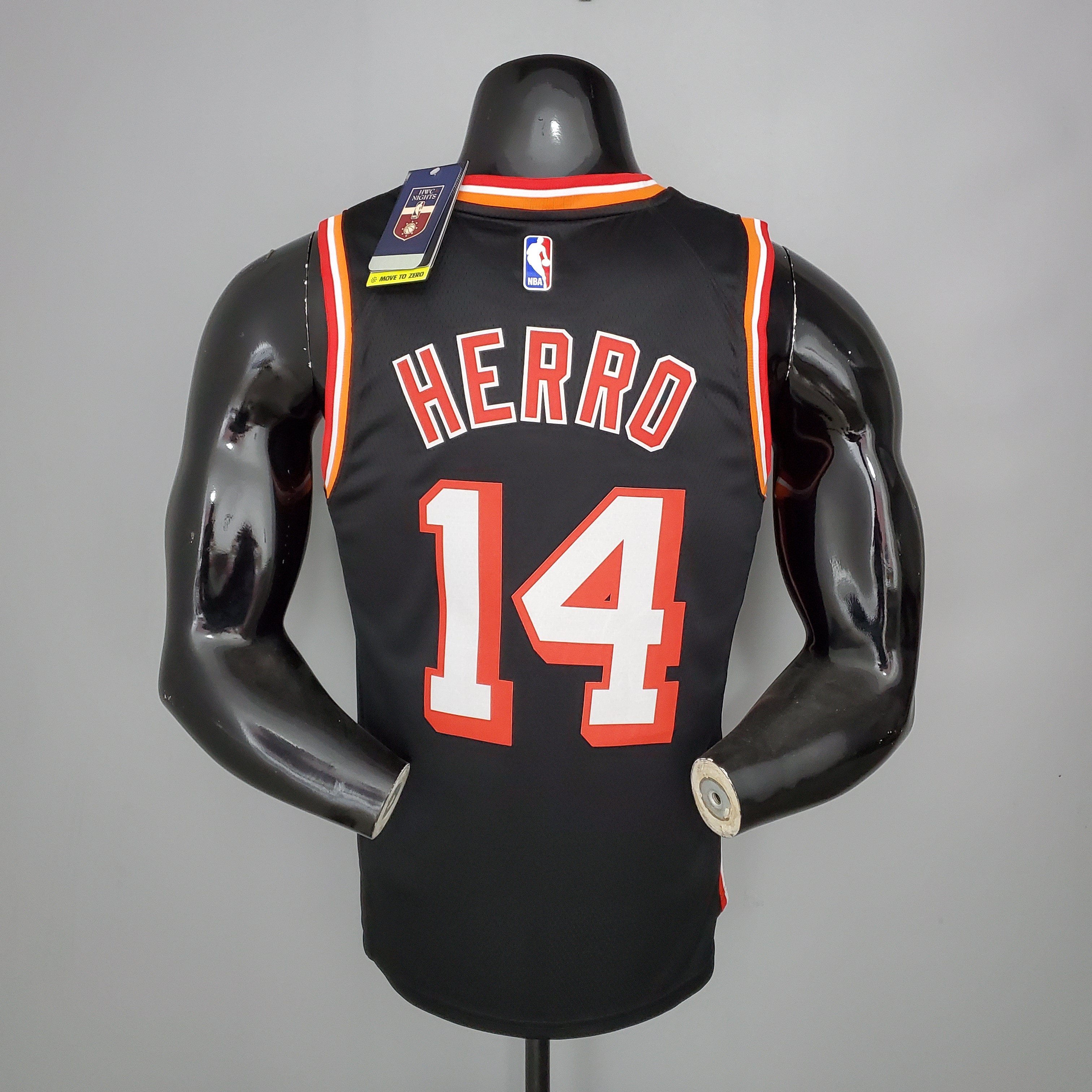 NBA Men Season 2018 Miami Heat Black #14 HERRO Jersey High Quality Name and Number Print - leoleo123123
