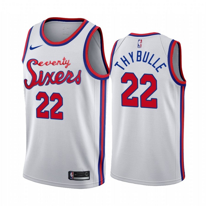 NBA Men Philadelphia 76ers 19-20 Season White #22 THYBULLE Jersey High Quality Name and Number Print - leoleo123123