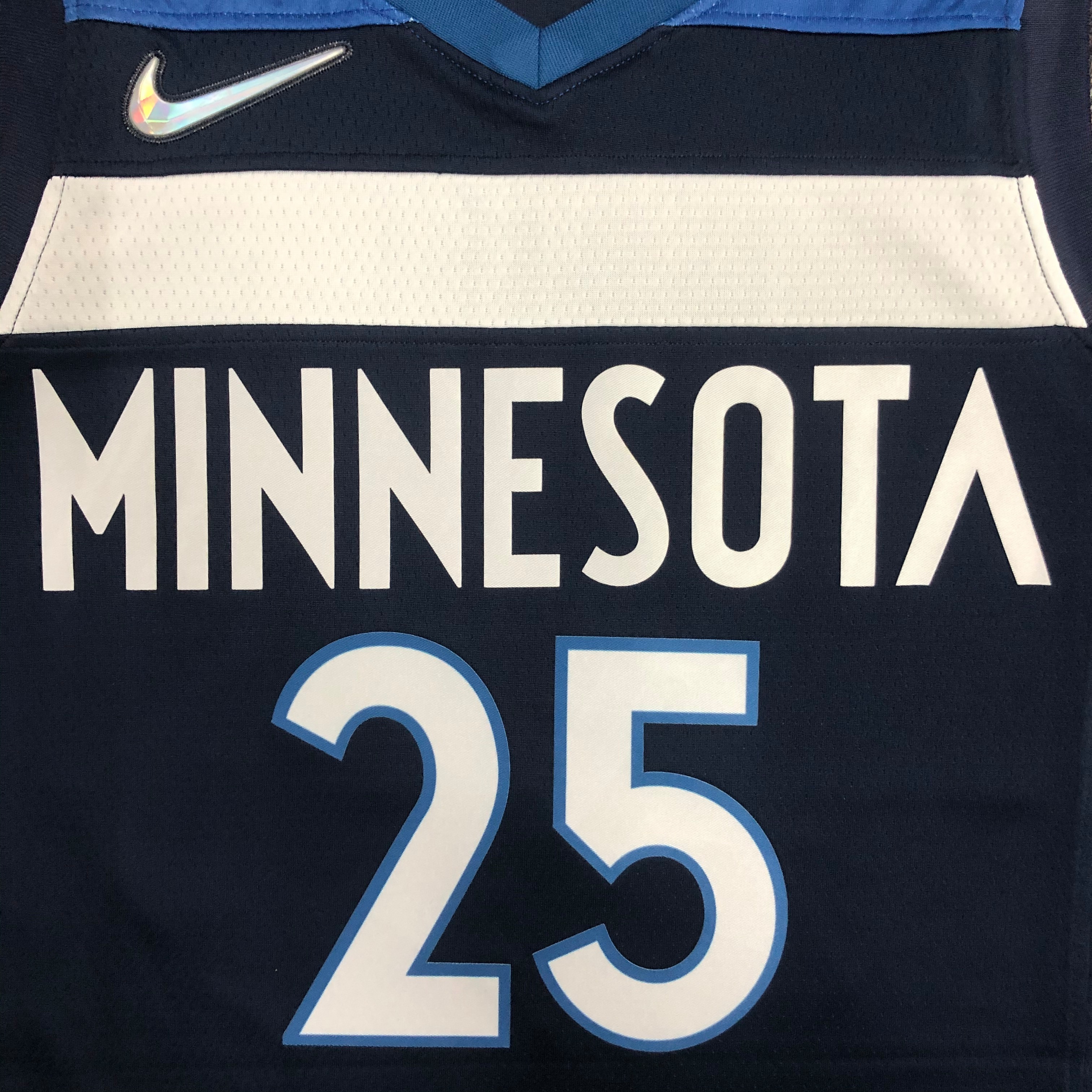 NBA Men 75th Anniversary Minnesota Timberwolves Dark Blue #25 ROSE Jersey High Quality Name and Number Print - leoleo123123
