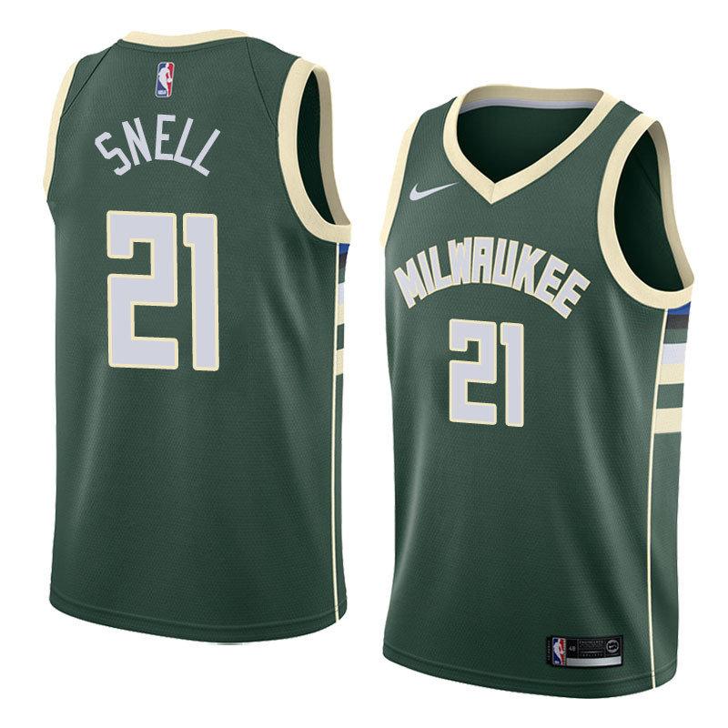 NBA Men Milwaukee Bucks Green #21 SNELL Jersey High Quality Name and Number Print - leoleo123123