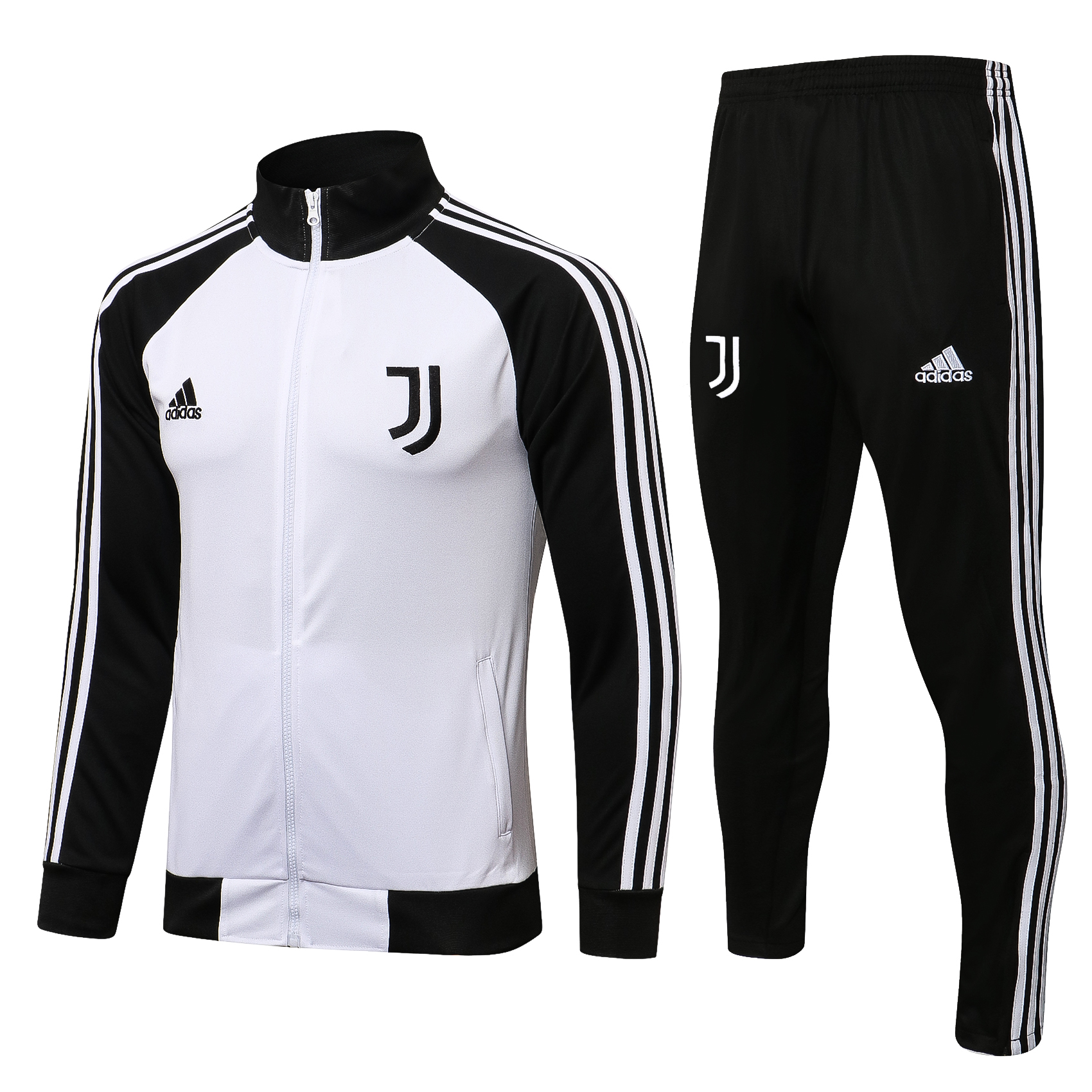 22 Juventus White Jacket with Black Sleeves Tracksuit Thai Quality - leoleo123123