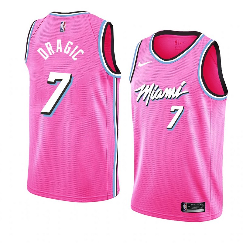 NBA Men Miami Heat Pink City #7 DRAGIC Jersey High Quality Name and Number Print - leoleo123123