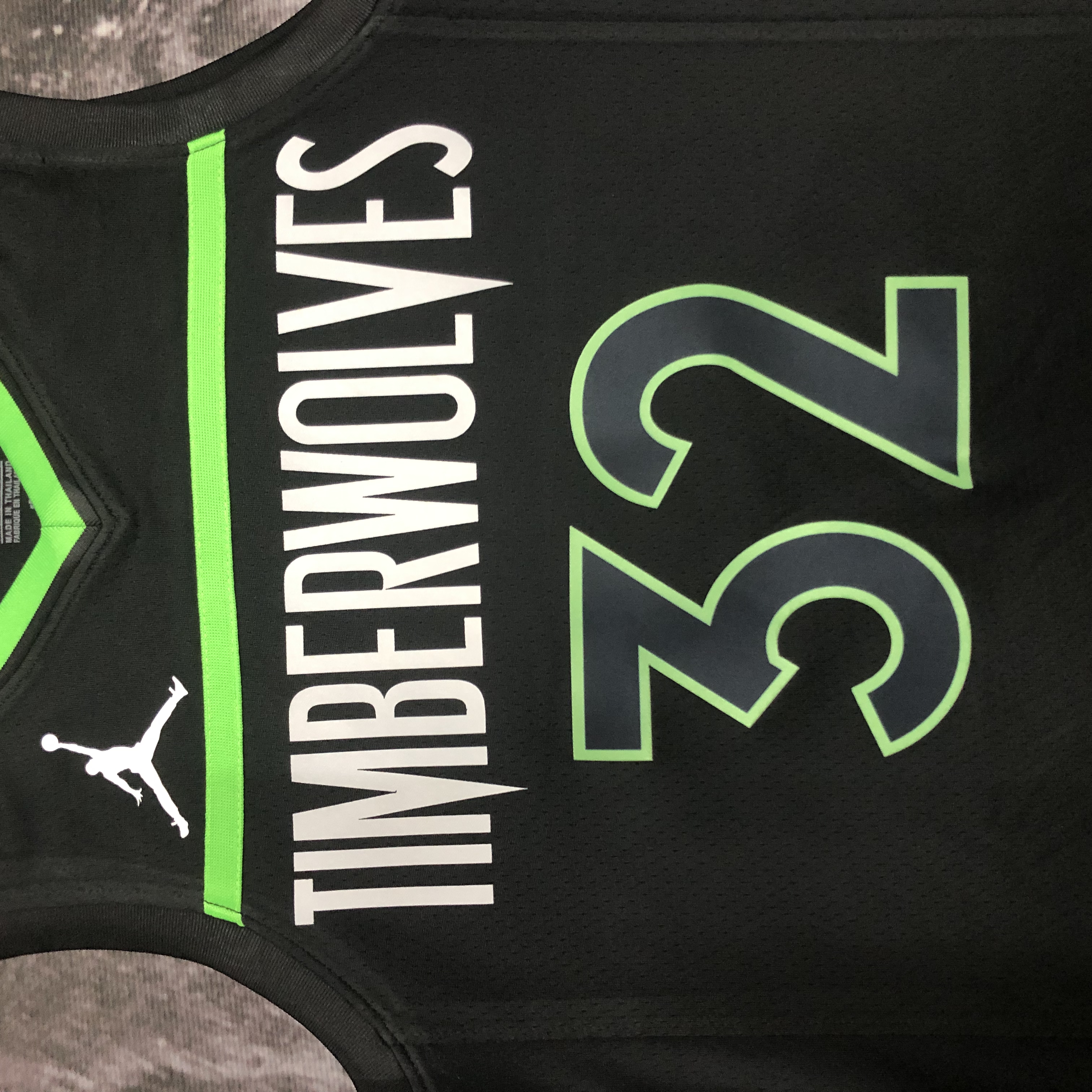 NBA Men Season 2023 Minnesota Timberwolves Black with Jordan Logo #32 TOWNS Jersey High Quality Name and Number Print - leoleo123123