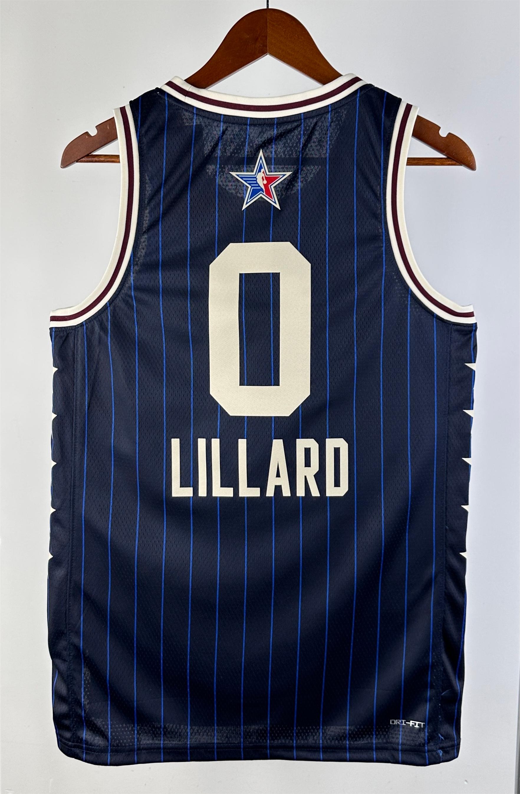 NBA Men Season 2024 Boston Celtics All Stars Blue #0 LILLARD Jersey High Quality Name and Number Print - leoleo123123