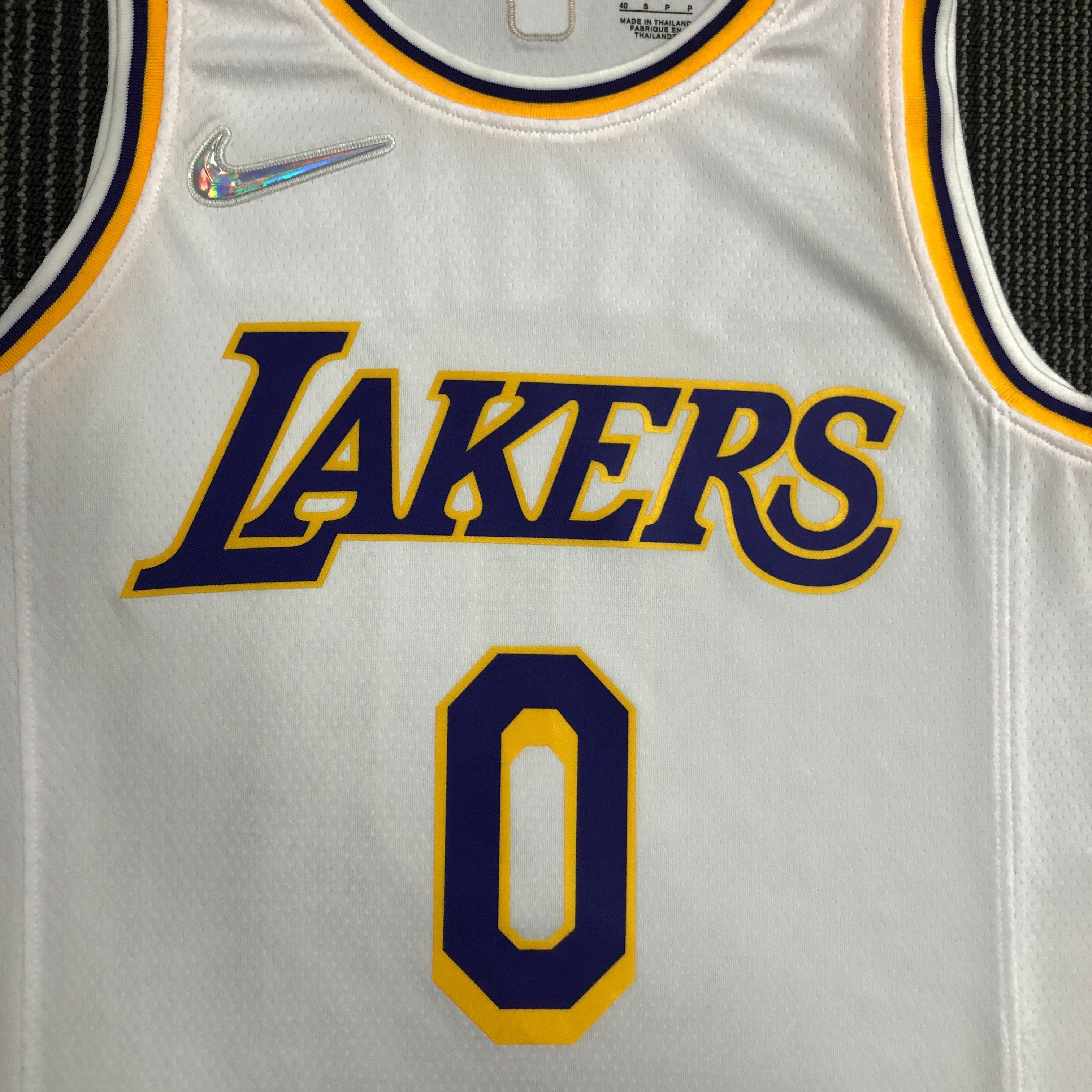 NBA 75th Anniversary Los Angeles Lakers White Round Neck #0 WESTBROOK Jersey High Quality Name and Number Print - leoleo123123