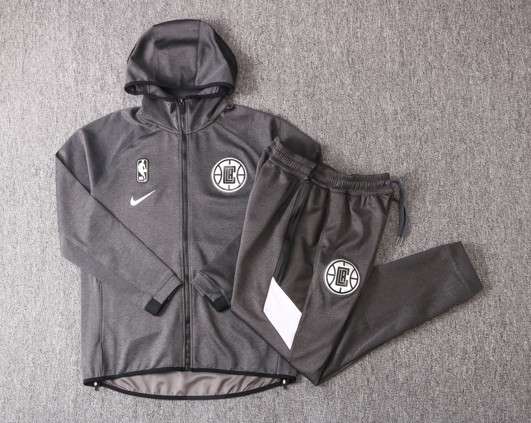 NBA Los Angeles Clippers Dark Grey with Cap Jacket Tracksuit High Quality - leoleo123123