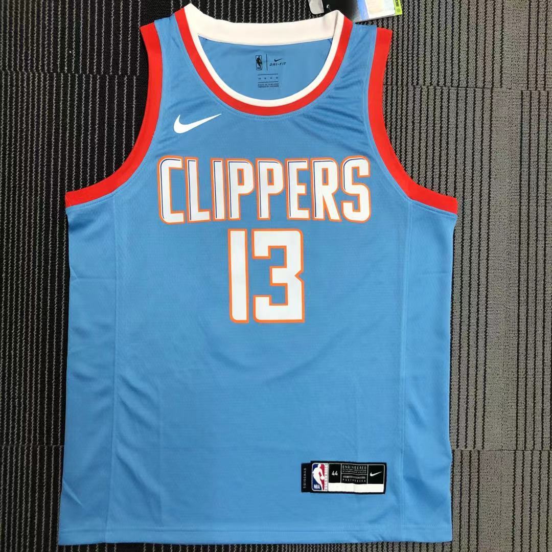 NBA Men Los Angeles Clippers Light Blue #13 GEORGE Jersey High Quality Name and Number Print - leoleo123123