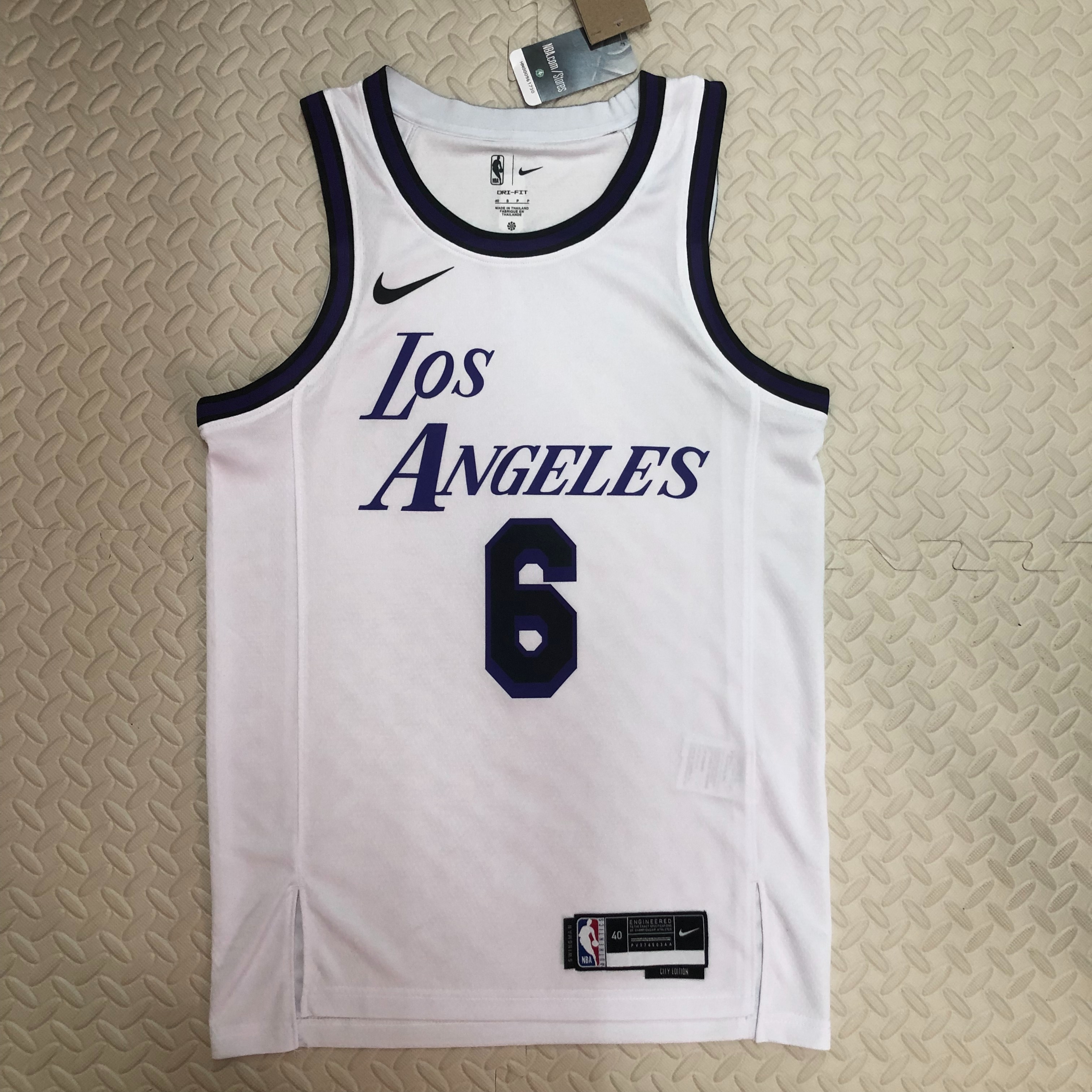 NBA Men Season 2023 Los Angeles Lakers White #6 JAMES Jersey High Quality Name and Number Print - leoleo123123