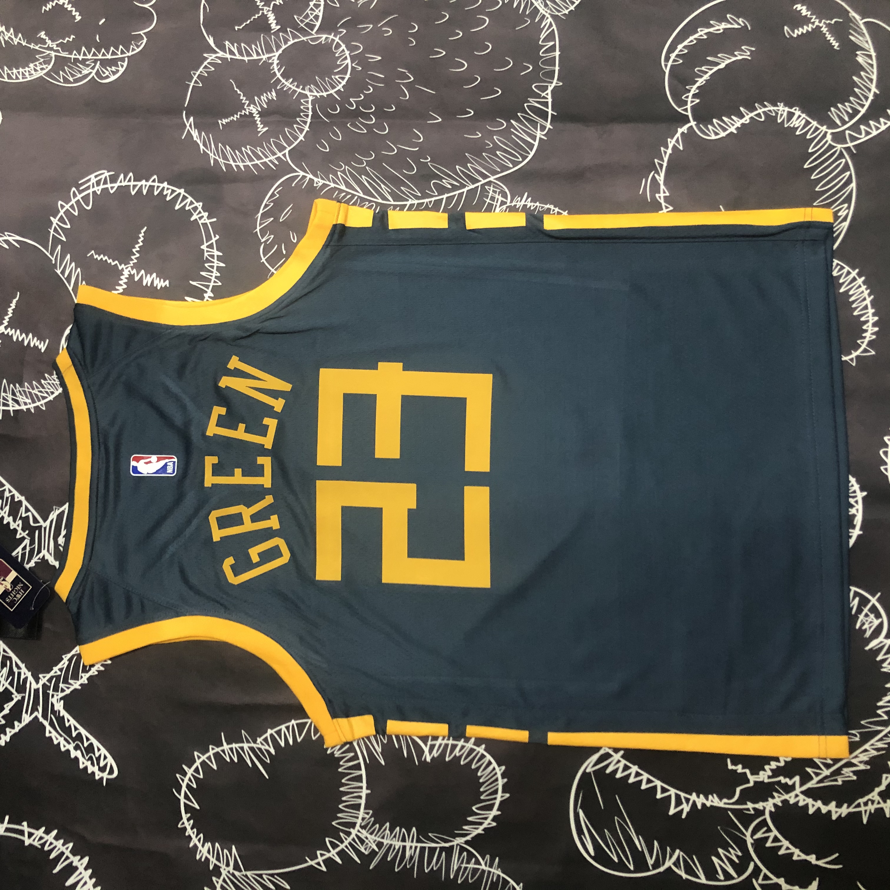 NBA Men Season 2018 Golden State Warriors Dark Grey #23 GREEN Jersey High Quality Name and Number Print - leoleo123123