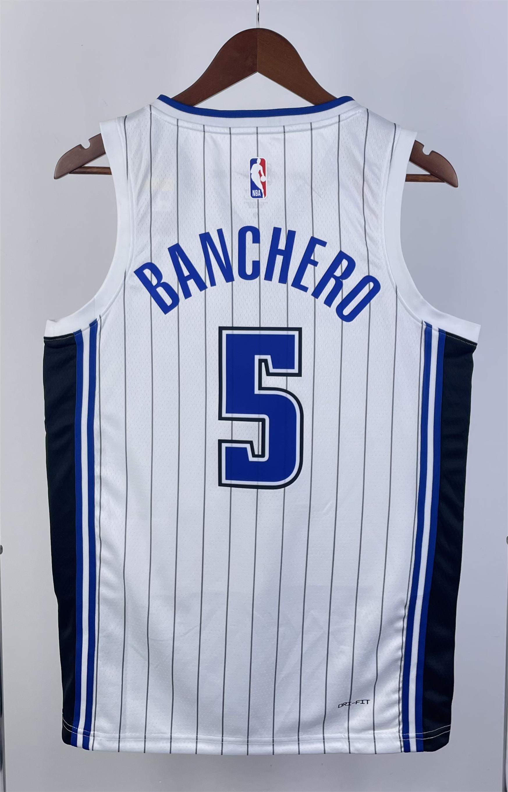 NBA Season 2023 Orlando Magic White #5 BANCHERO Jersey High Quality Name and Number Print - leoleo123123