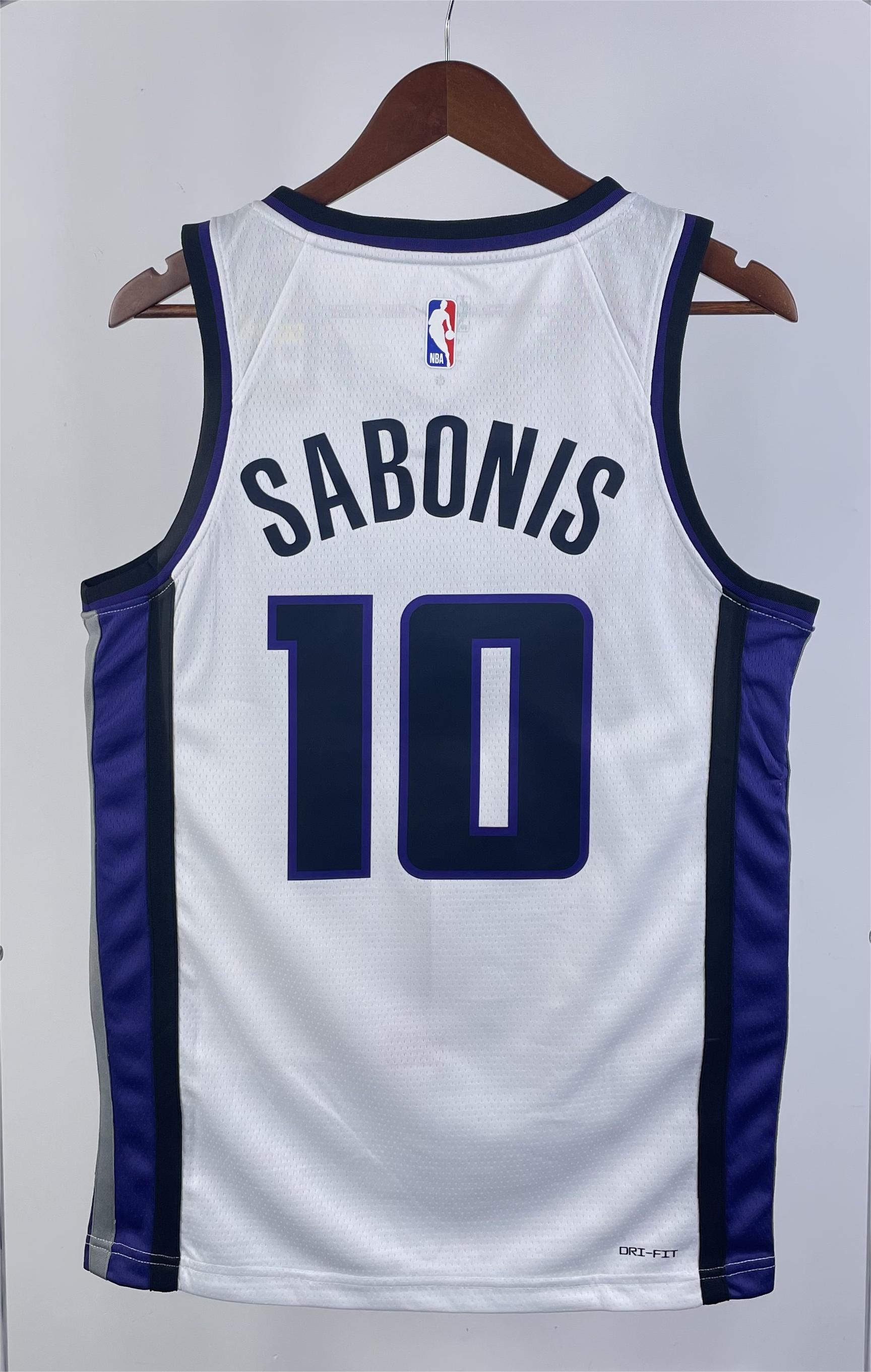 NBA Men 2024 Sacramento Kings White #10 SABONIS Jersey High Quality Name and Number Print - leoleo123123