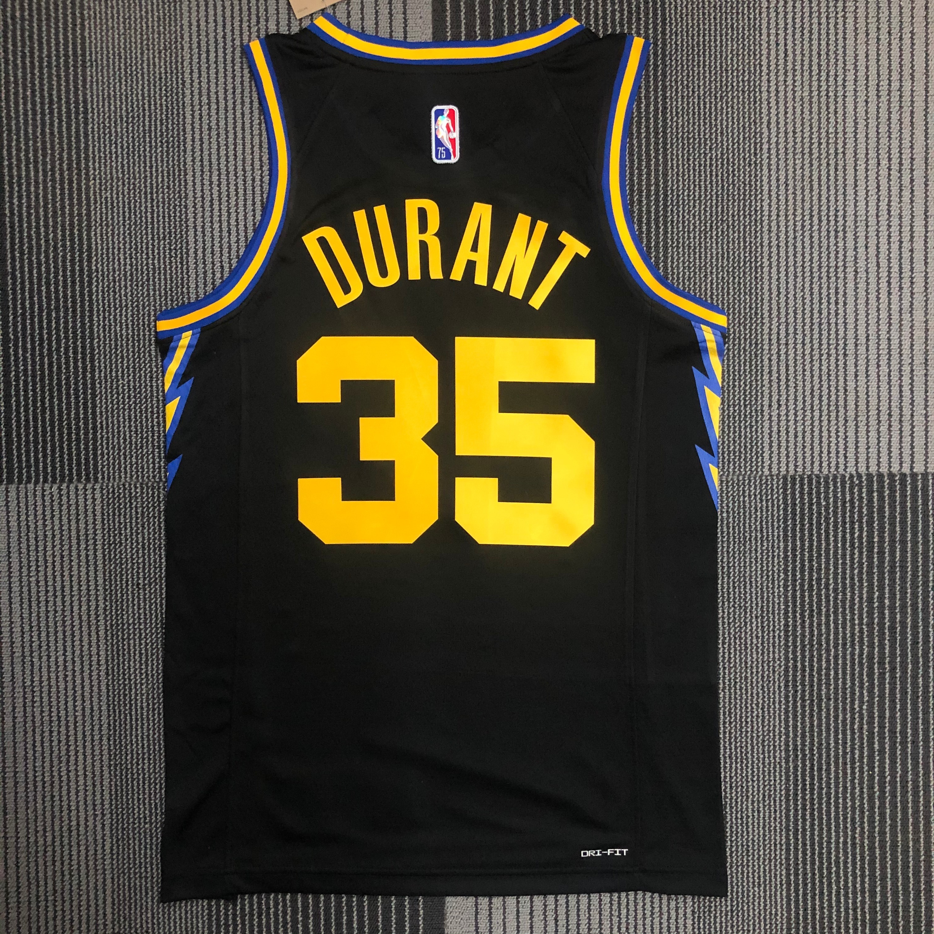 NBA Men 75th Anniversary Season 2022 Golden State Warriors Black #35 DURANT Jersey High Quality Name and Number Print - leoleo123123