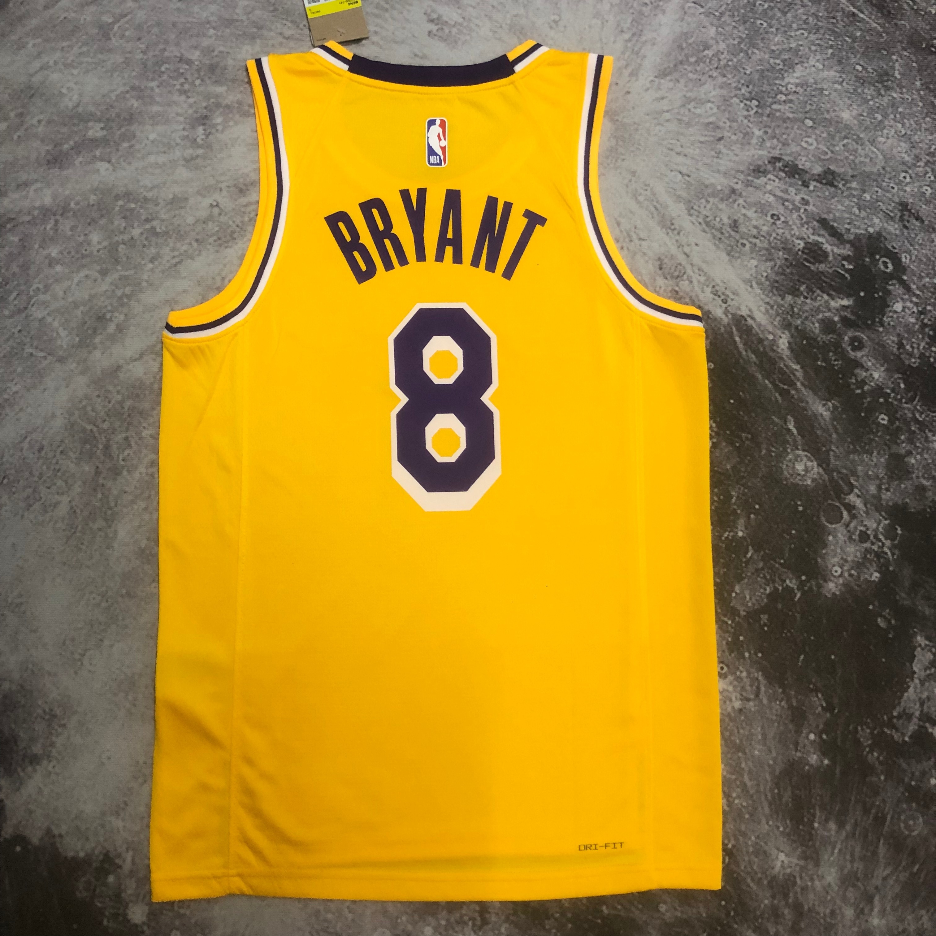 NBA Men Season 2023 Los Angeles Lakers Yellow #8 BRYANT Jersey High Quality Name and Number Print - leoleo123123
