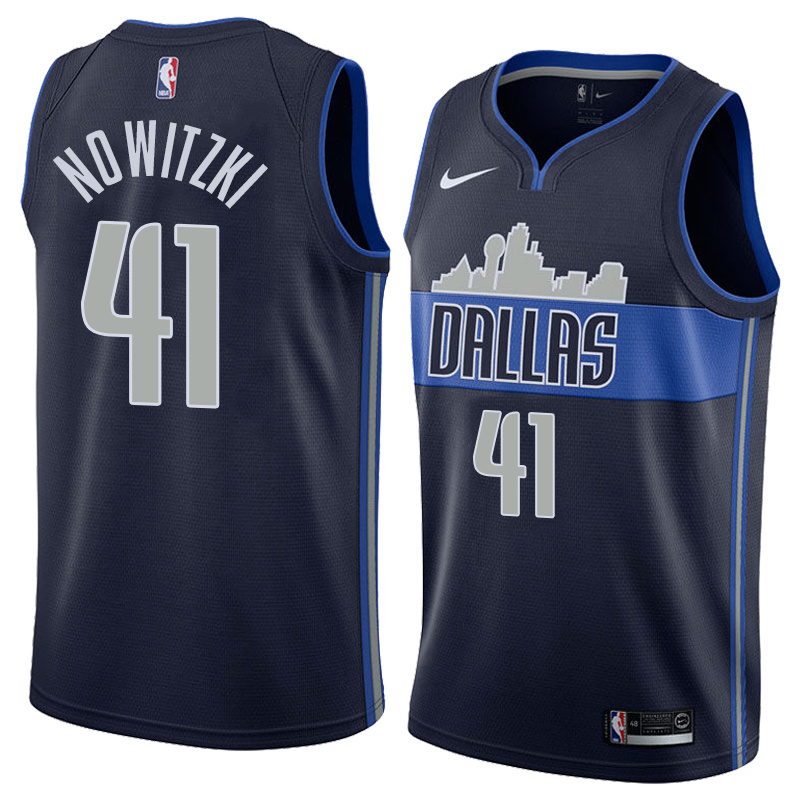 NBA Men Dallas Mavericks Dark Blue with Snow Mountain #41 NOWITZKI Jersey High Quality Name and Number Print - leoleo123123