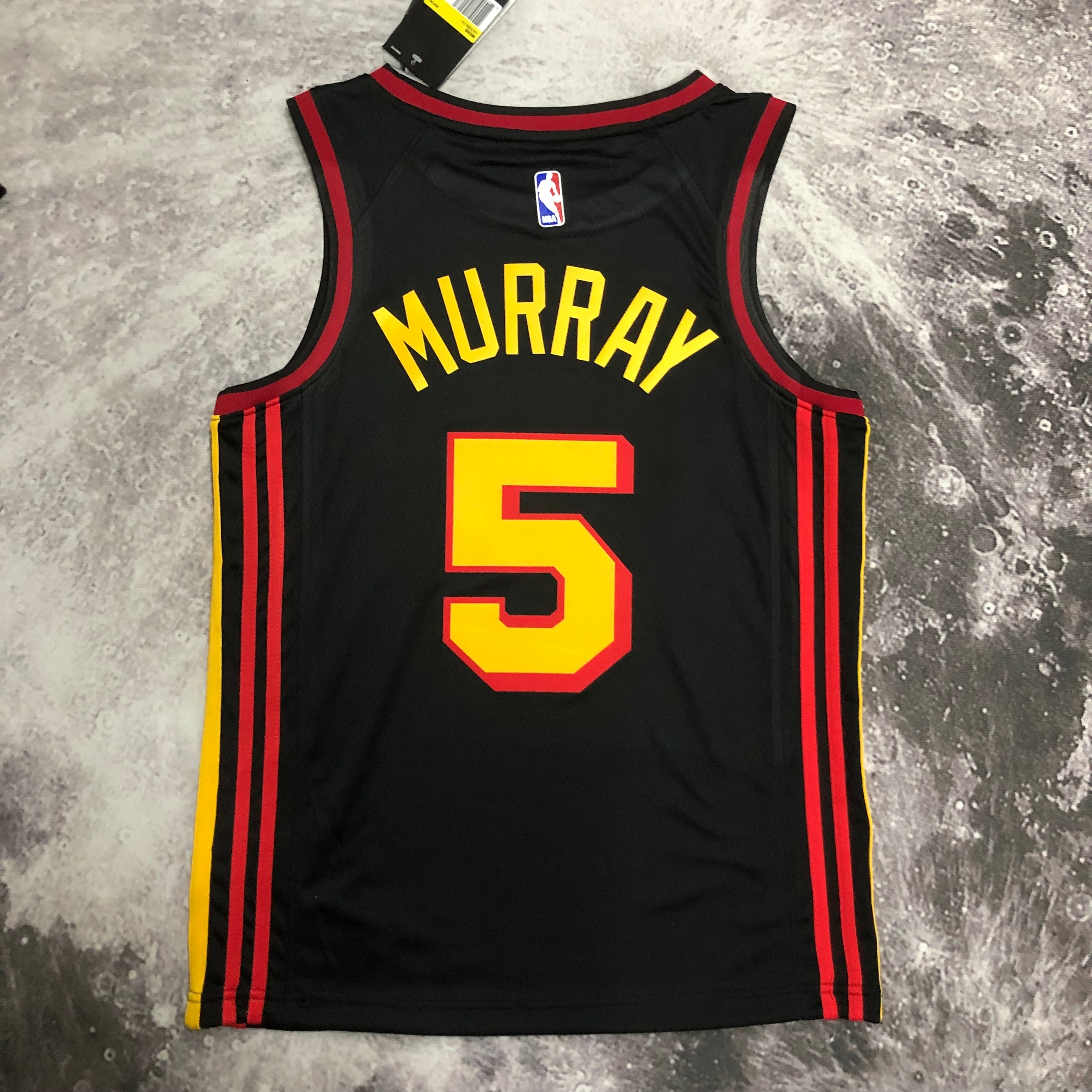 NBA Men Atlanta Hawks Black with Jordan Logo #5 MURRAY Jersey High Quality Name and Number Print - leoleo123123