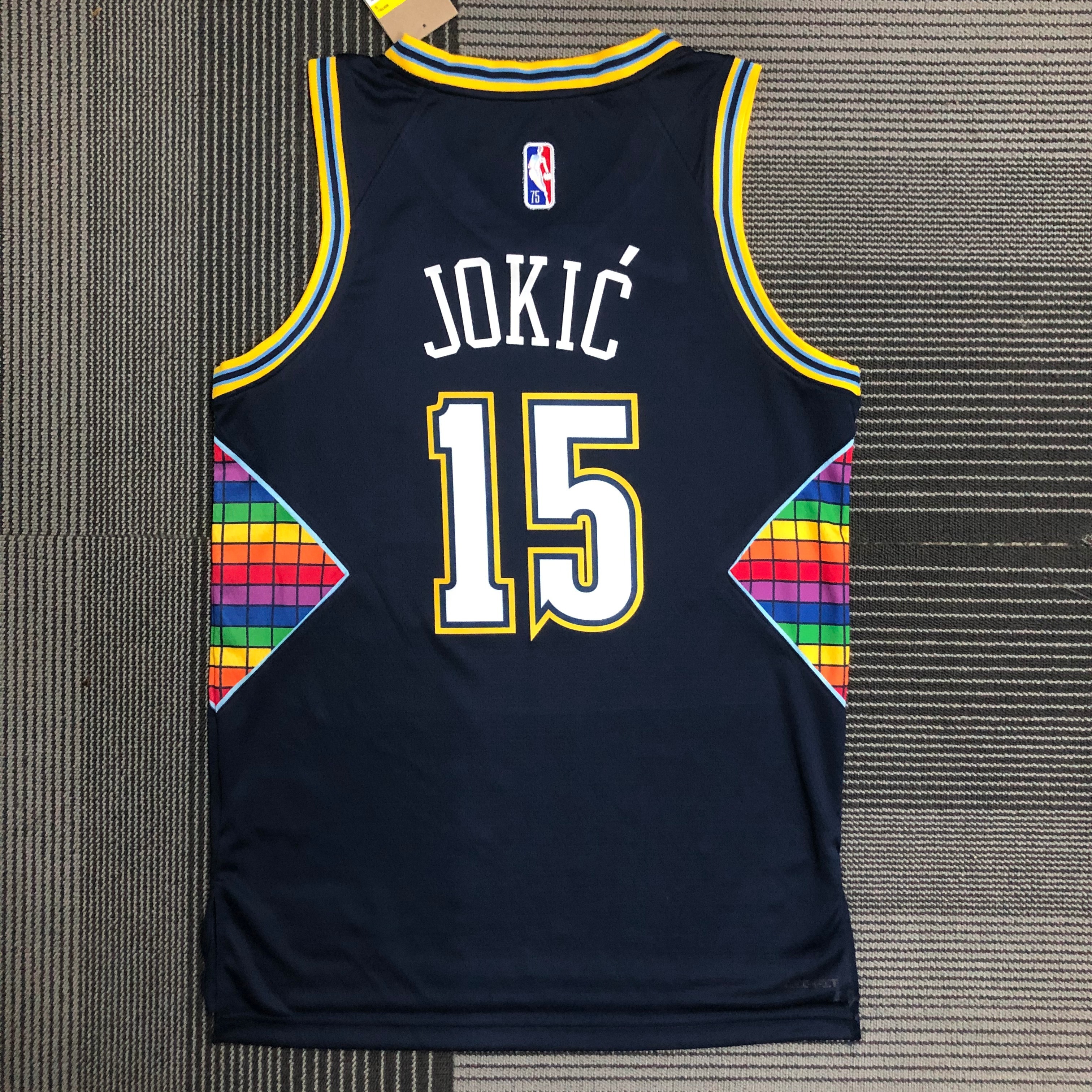 NBA Men Season 2022 Denver Nuggets Dark Blue #15 JOKIC Jersey High Quality Name and Number Print - leoleo123123