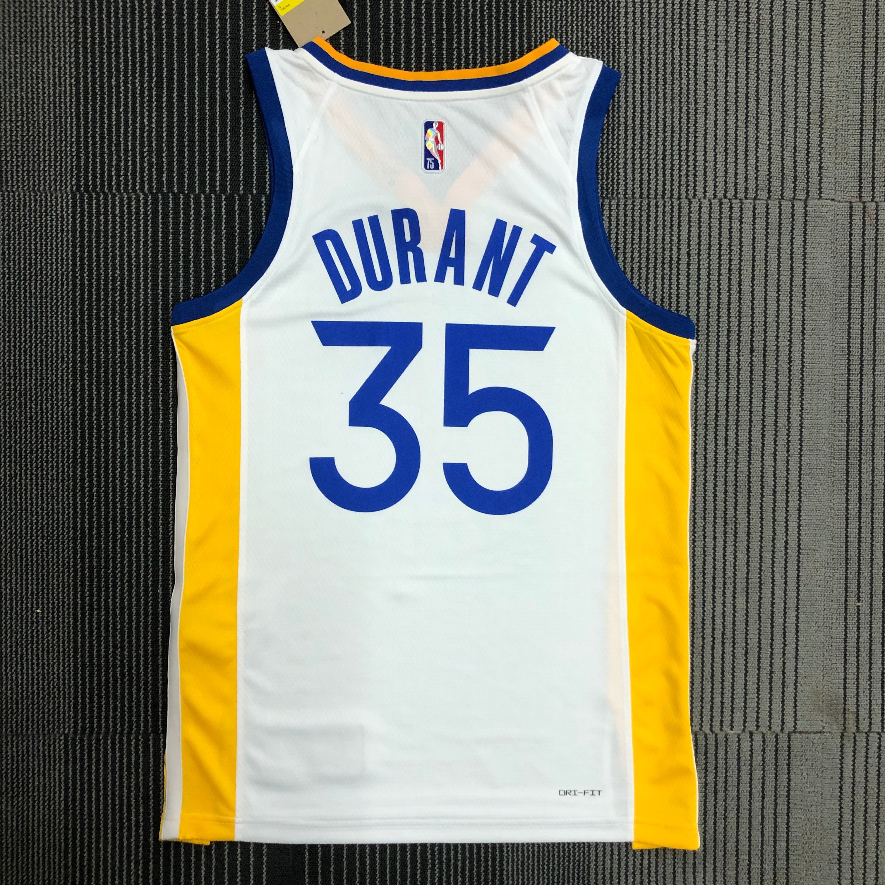 NBA Men 75th Anniversary Golden State Warriors White V-neck #35 DURANT Jersey High Quality Name and Number Print - leoleo123123