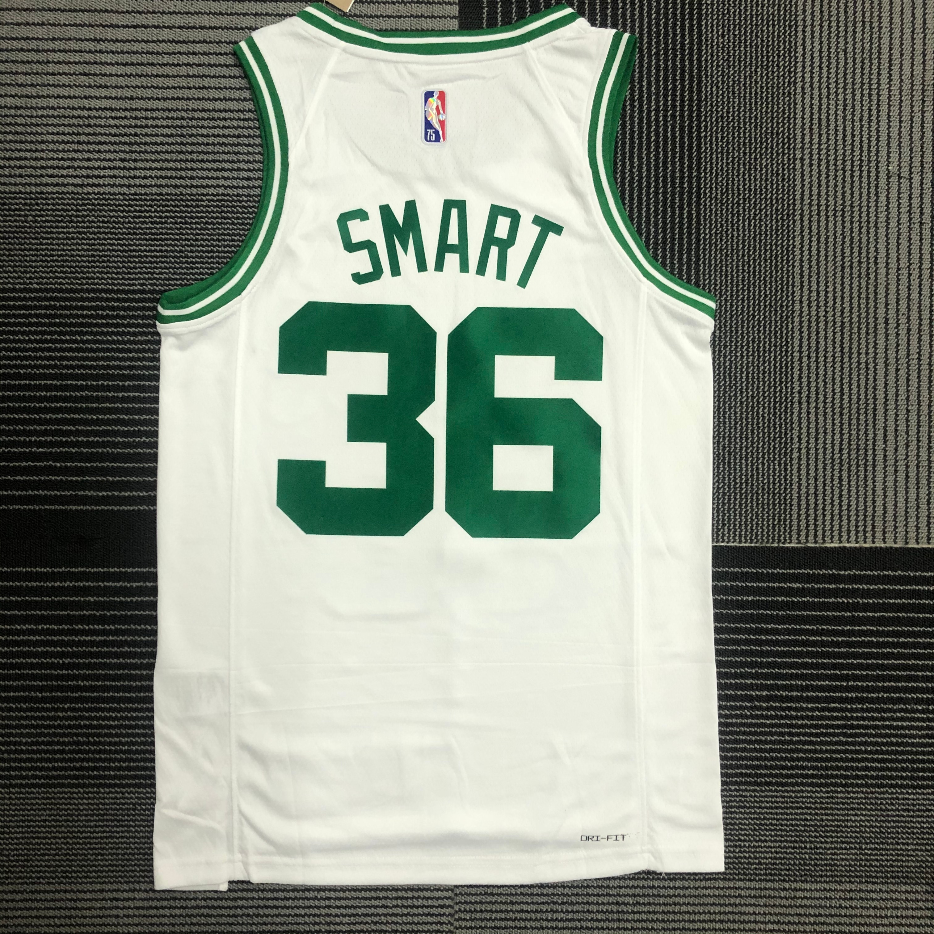 NBA 75th Anniversary Boston Celtics White #36 SMART Jersey High Quality Name and Number Print - leoleo123123