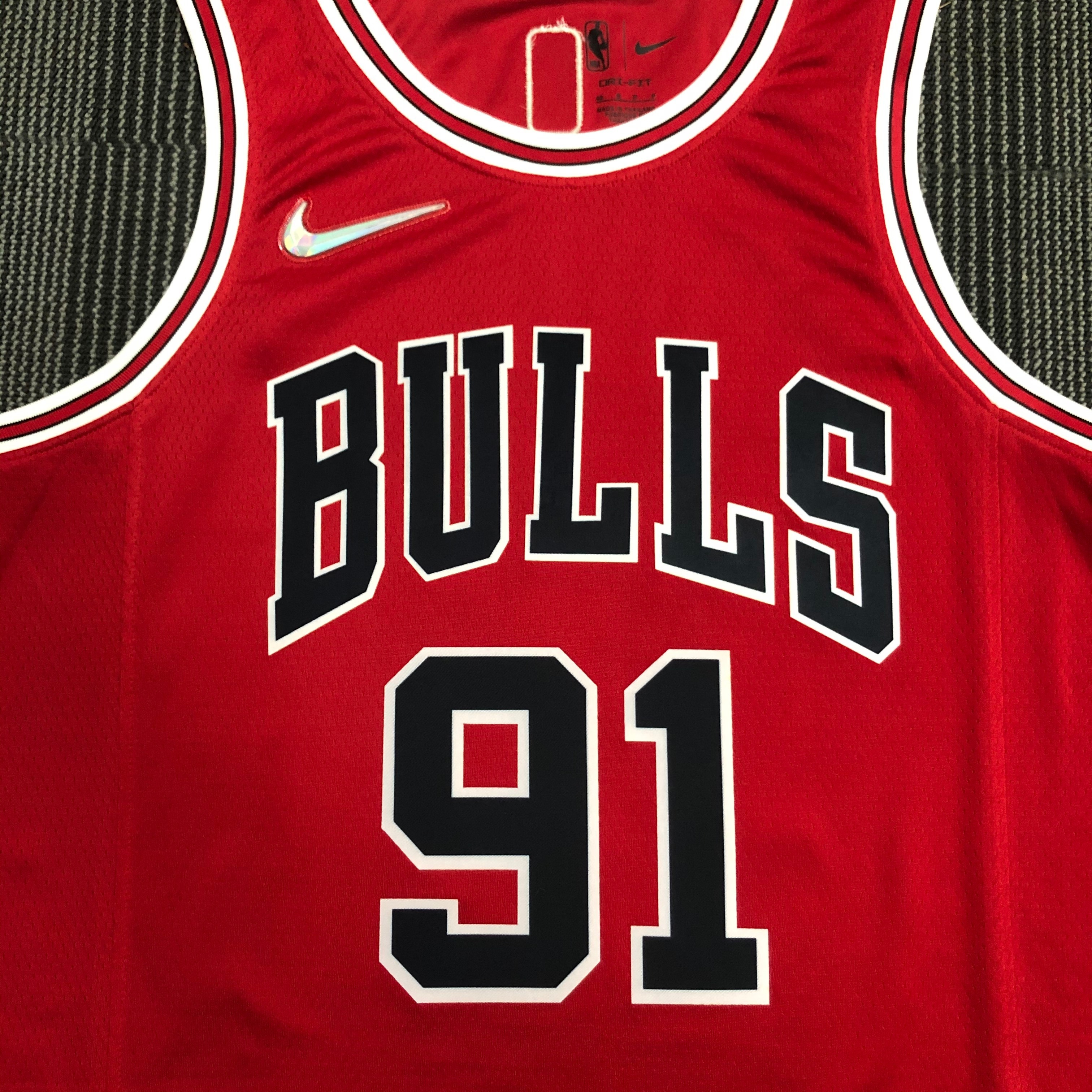 NBA Men 75th Anniversary Chicago Bulls Red #91 RODMAN Jersey High Quality Name and Number Print - leoleo123123