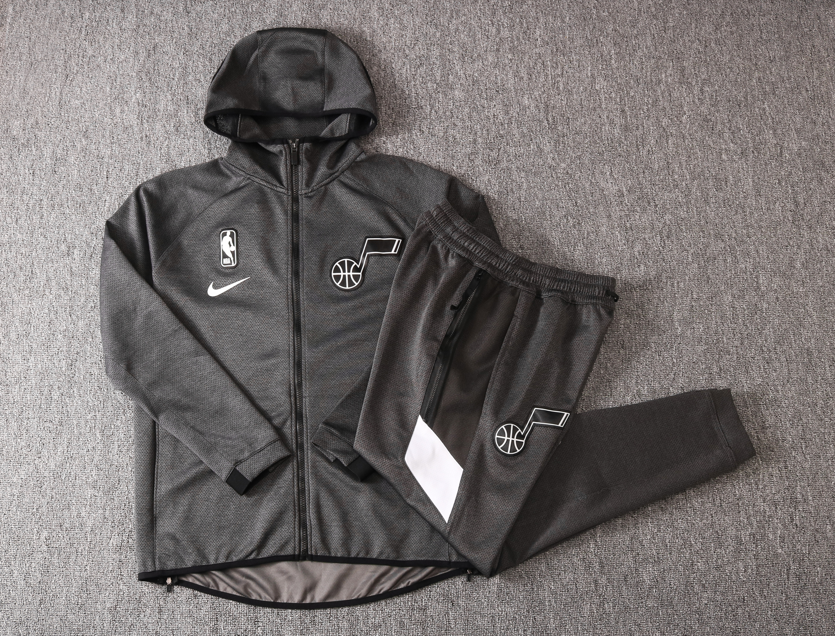 NBA Utah Jazz Dark Grey with Cap Jacket Tracksuit High Quality - leoleo123123