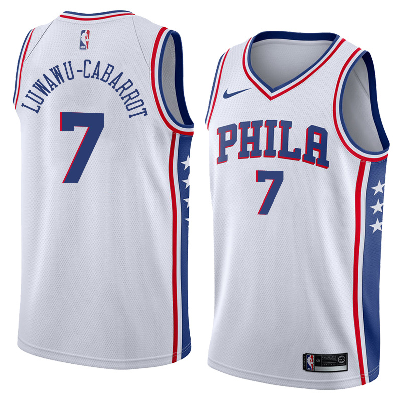 NBA Men Philadelphia 76ers White #7 LUWAWU-CABARROT Jersey High Quality Name and Number Print - leoleo123123
