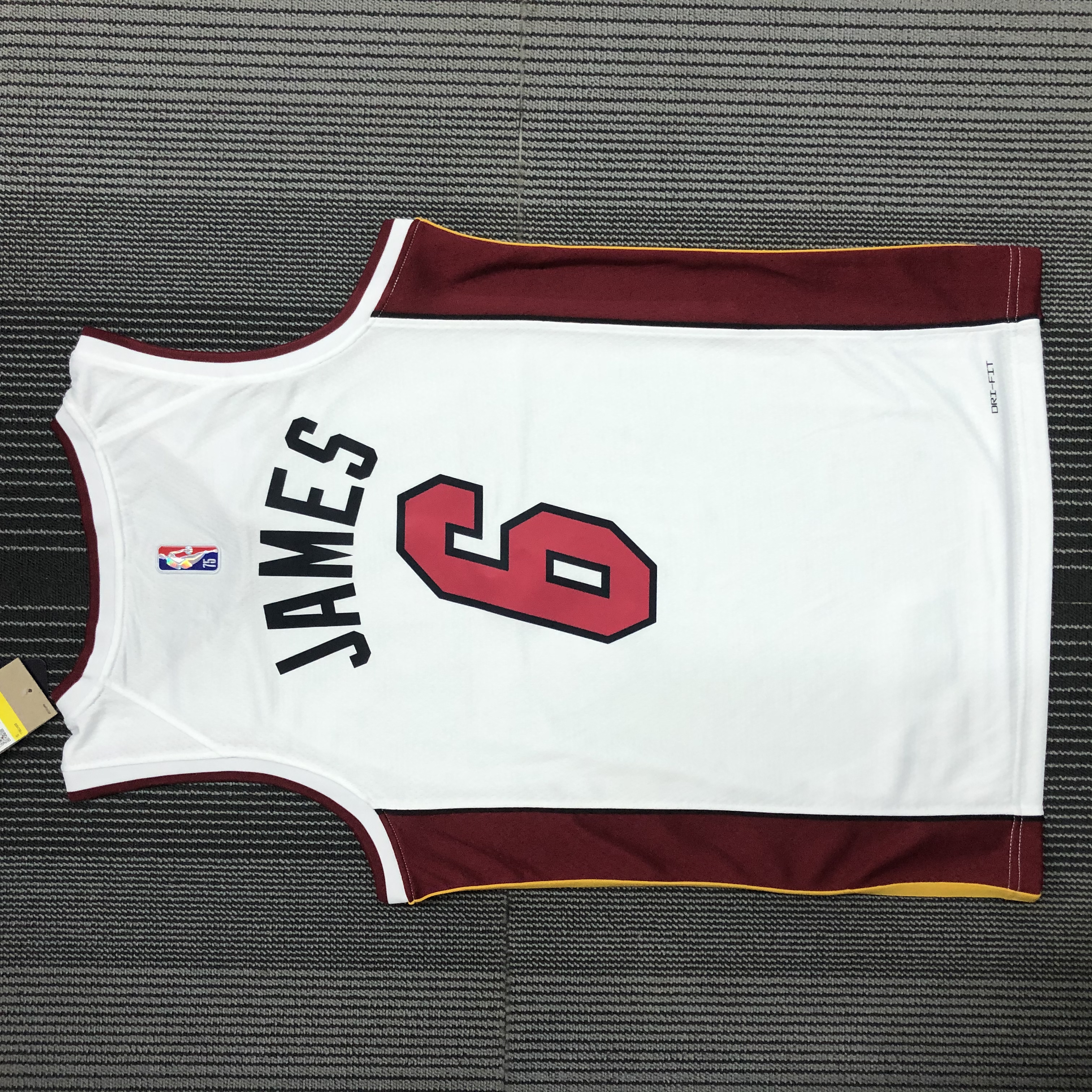 NBA Men 75th Anniversary Miami Heat White #6 JAMES Jersey High Quality Name and Number Print - leoleo123123