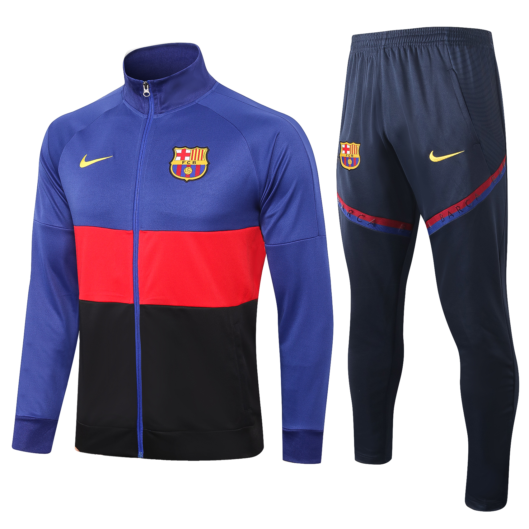 21/22 Barcelona Blue, Red and Black Jacket Tracksuit Thai Quality - leoleo123123