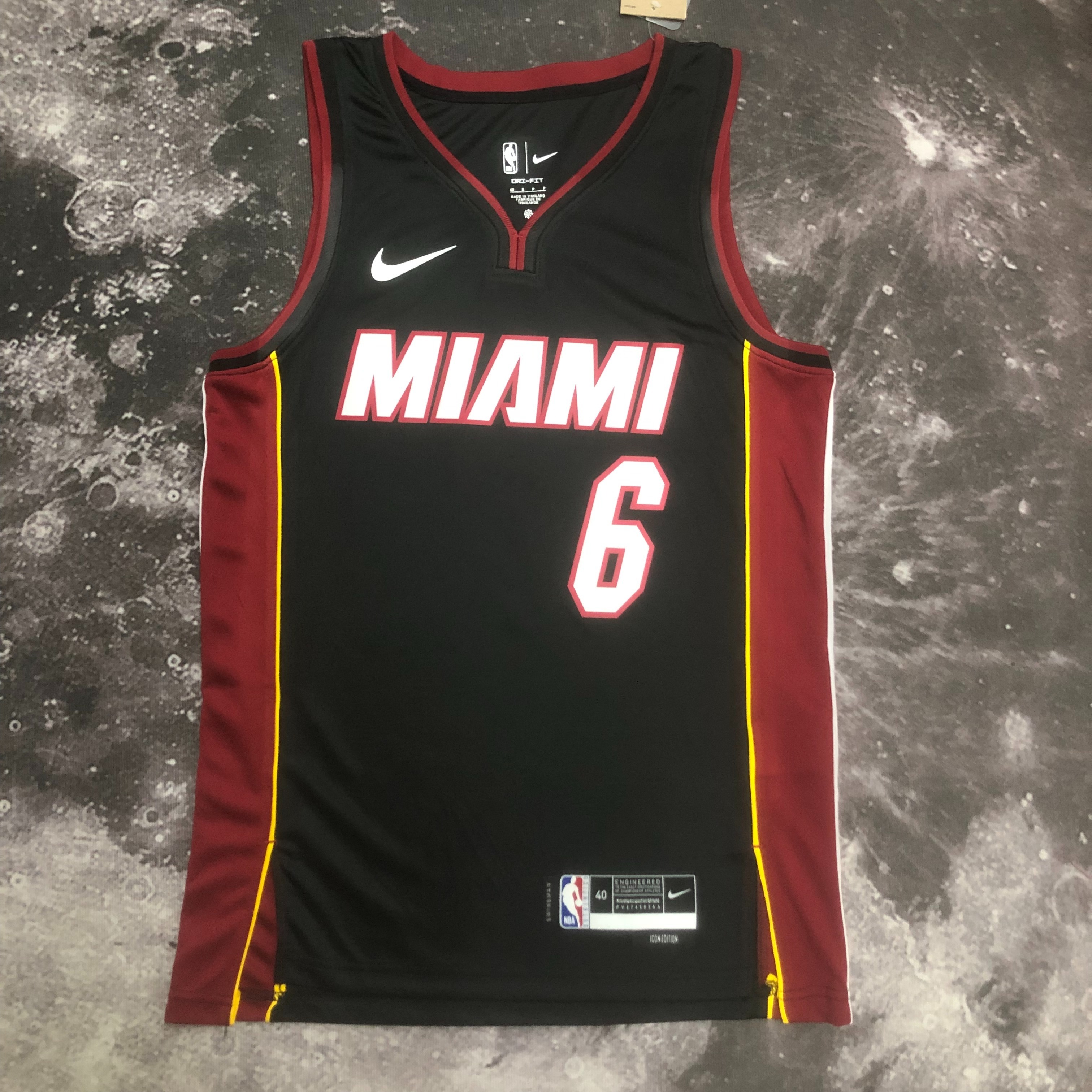 NBA Men Season 2023 Miami Heat Black #6 JAMES Jersey High Quality Name and Number Print - leoleo123123