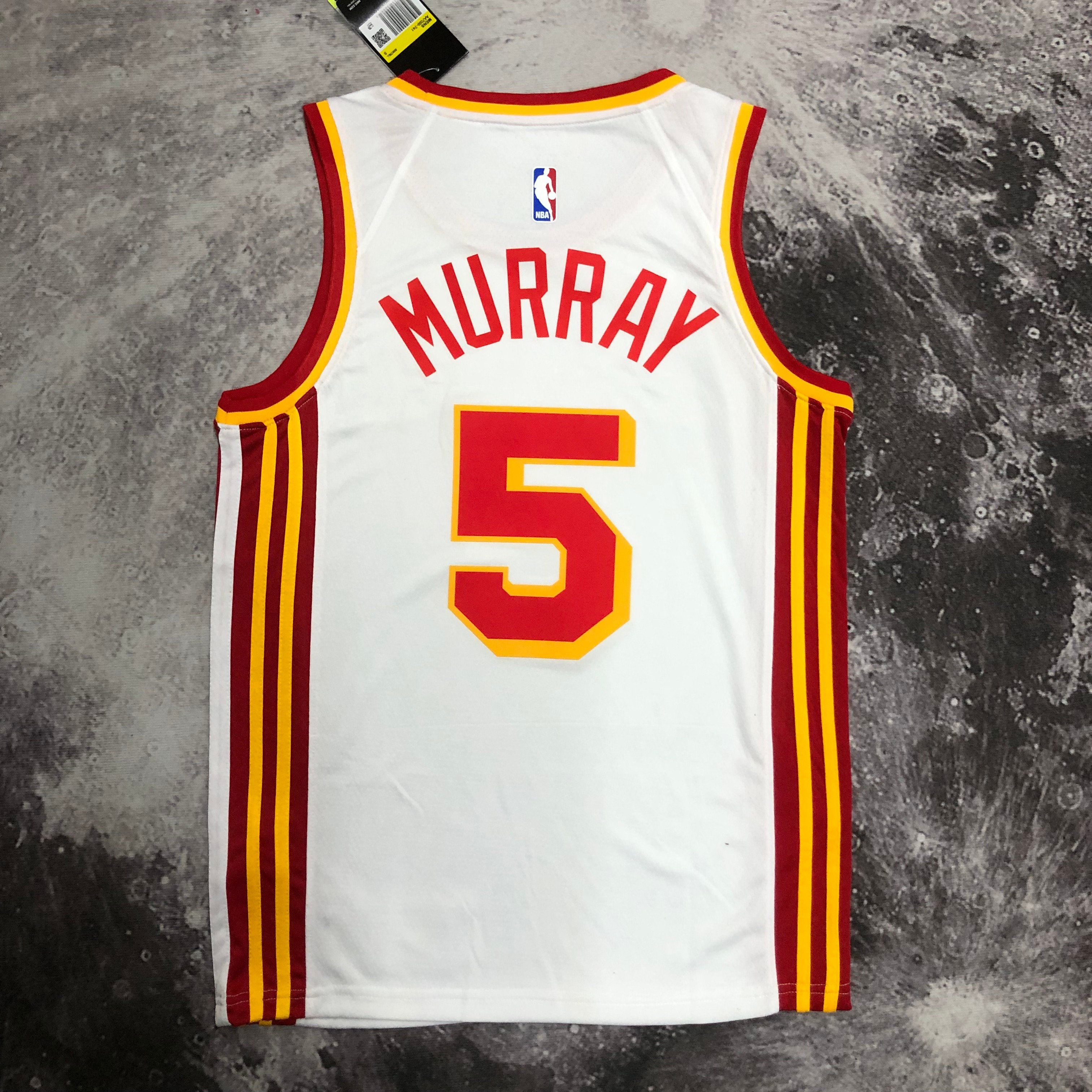 NBA Men Atlanta Hawks White #5 MURRAY Jersey High Quality Name and Number Print - leoleo123123