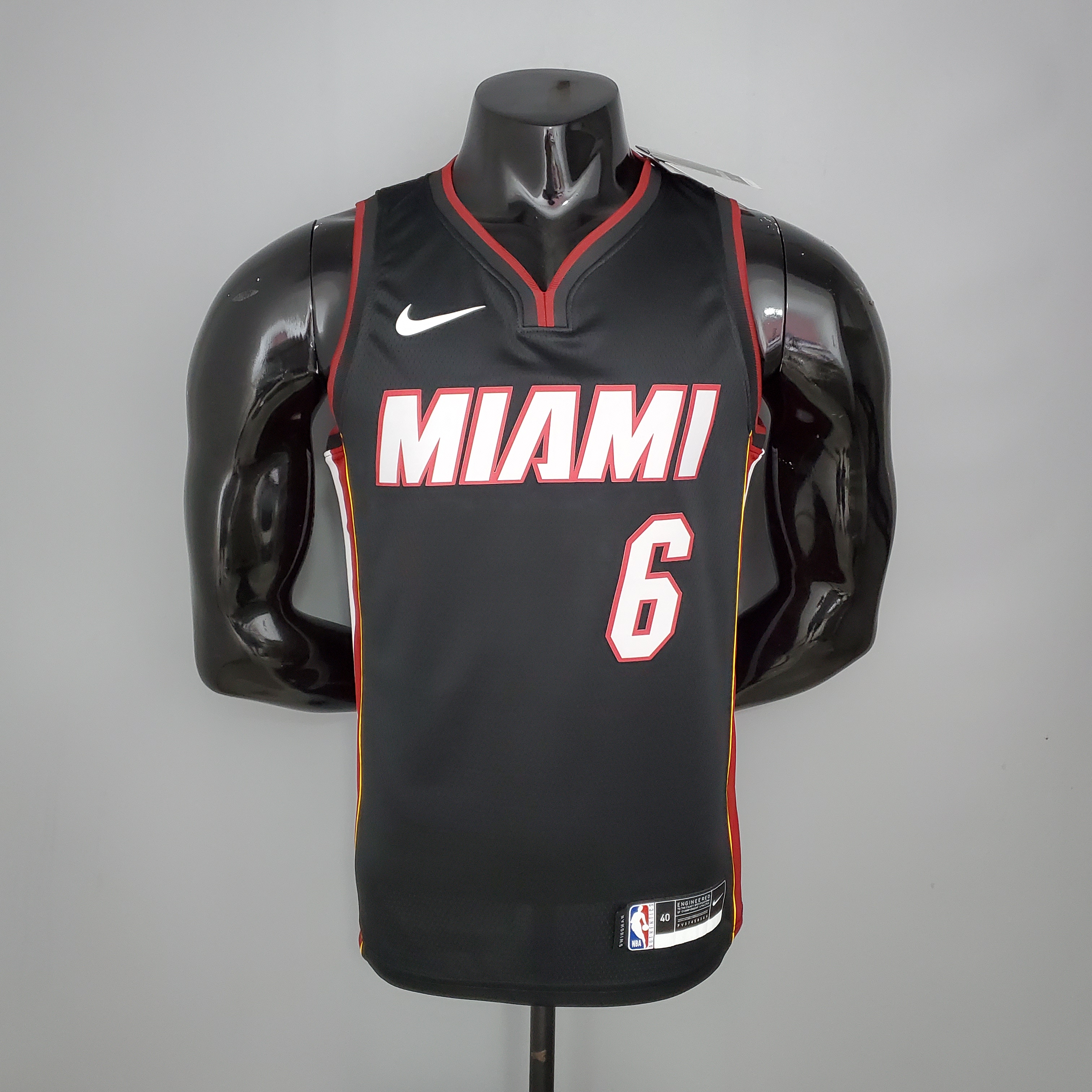 NBA Men Miami Heat Black #6 JAMES Jersey High Quality Name and Number Print - leoleo123123